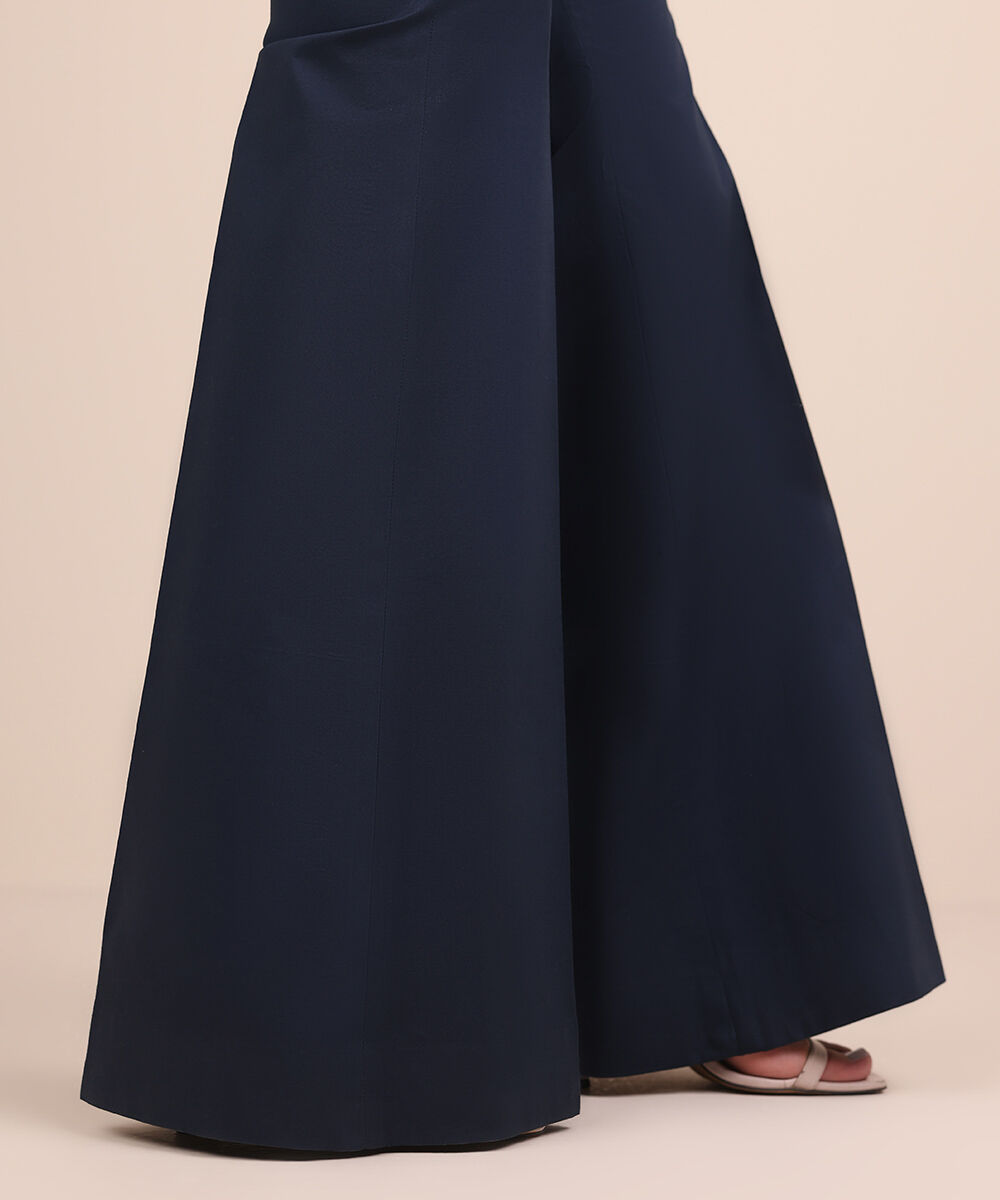Unstitched Women's Blue Cotton Trousers
