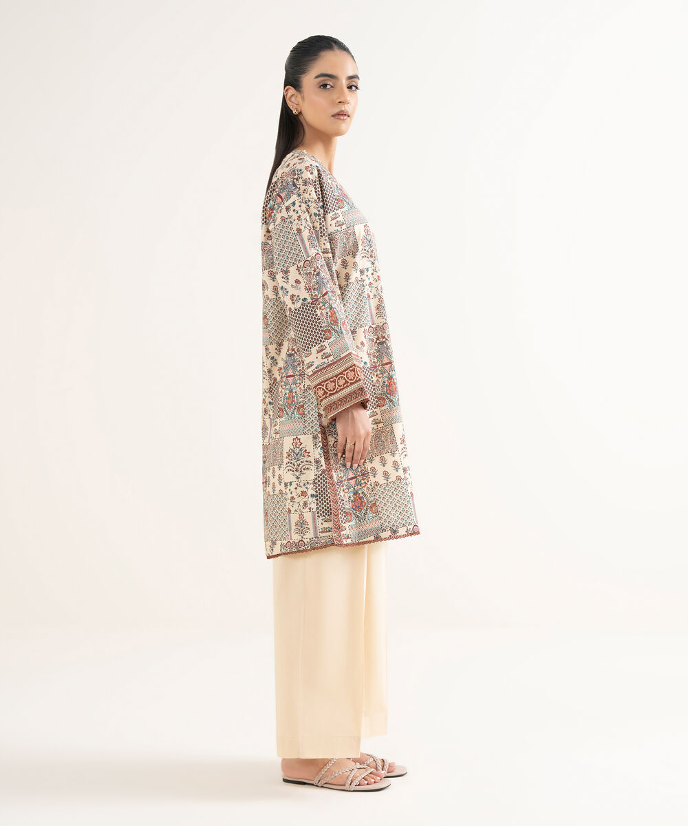 Women's RTW Cambric Printed Boxy Multi Shirt