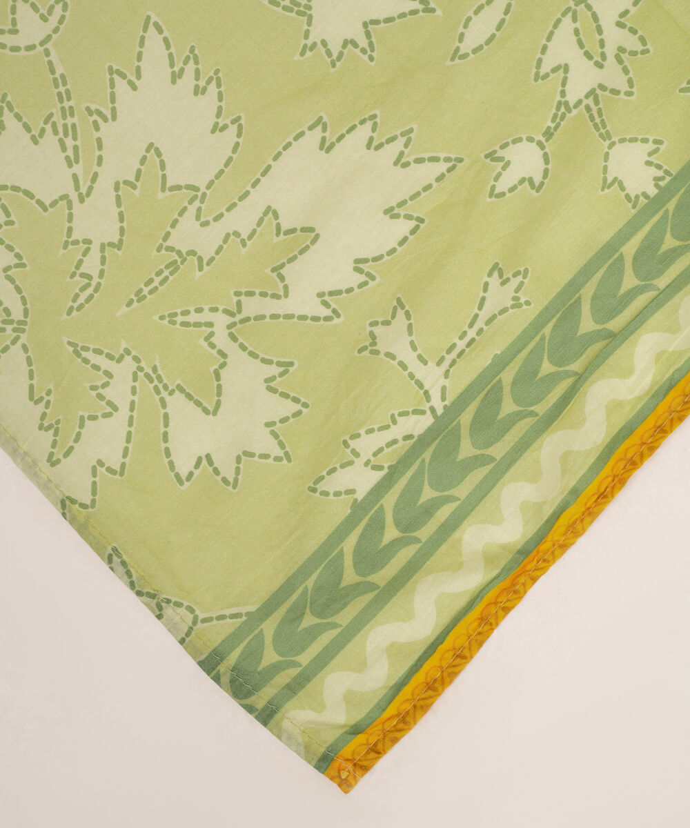 Fine Volie Green Printed Dupatta