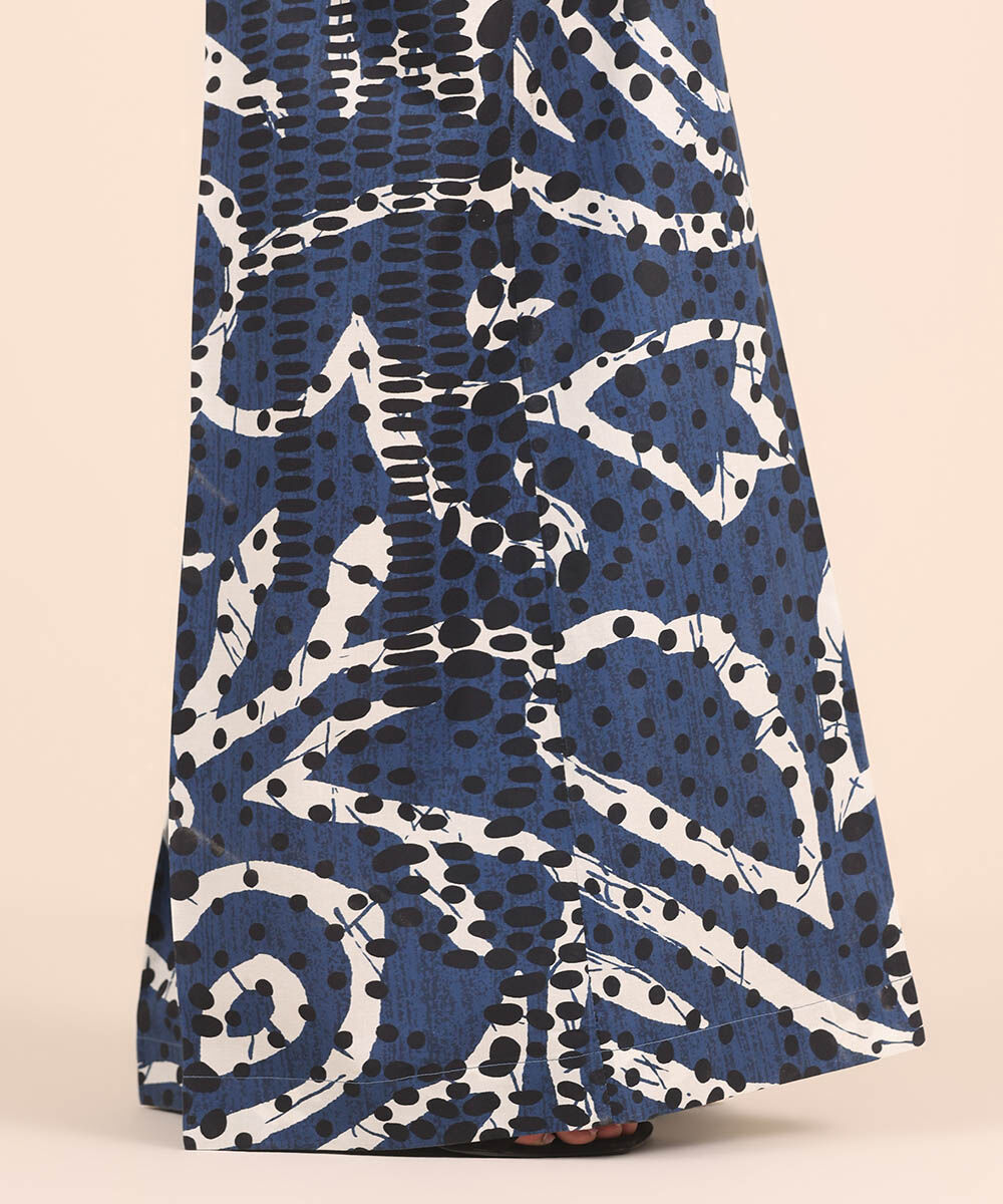 Women's RTW Cambric Blue Printed Sharara