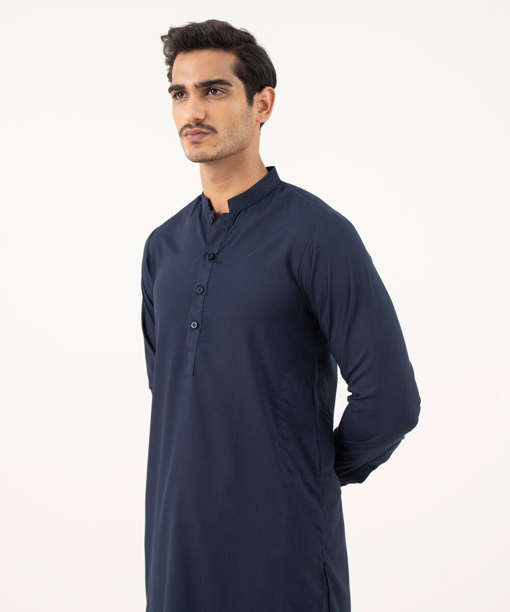 Men's Falak Plain Blue Kurta Shalwar
