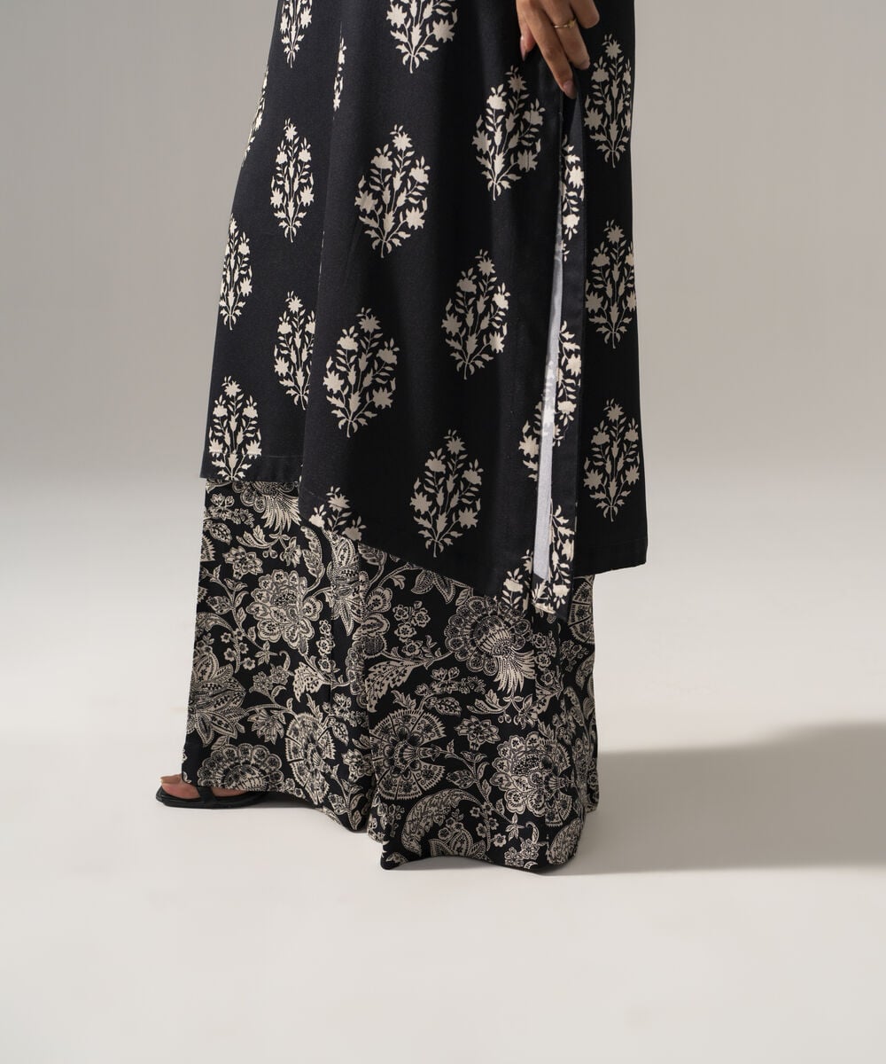 Women's RTW Bedford Printed Black 2 Piece Suit
