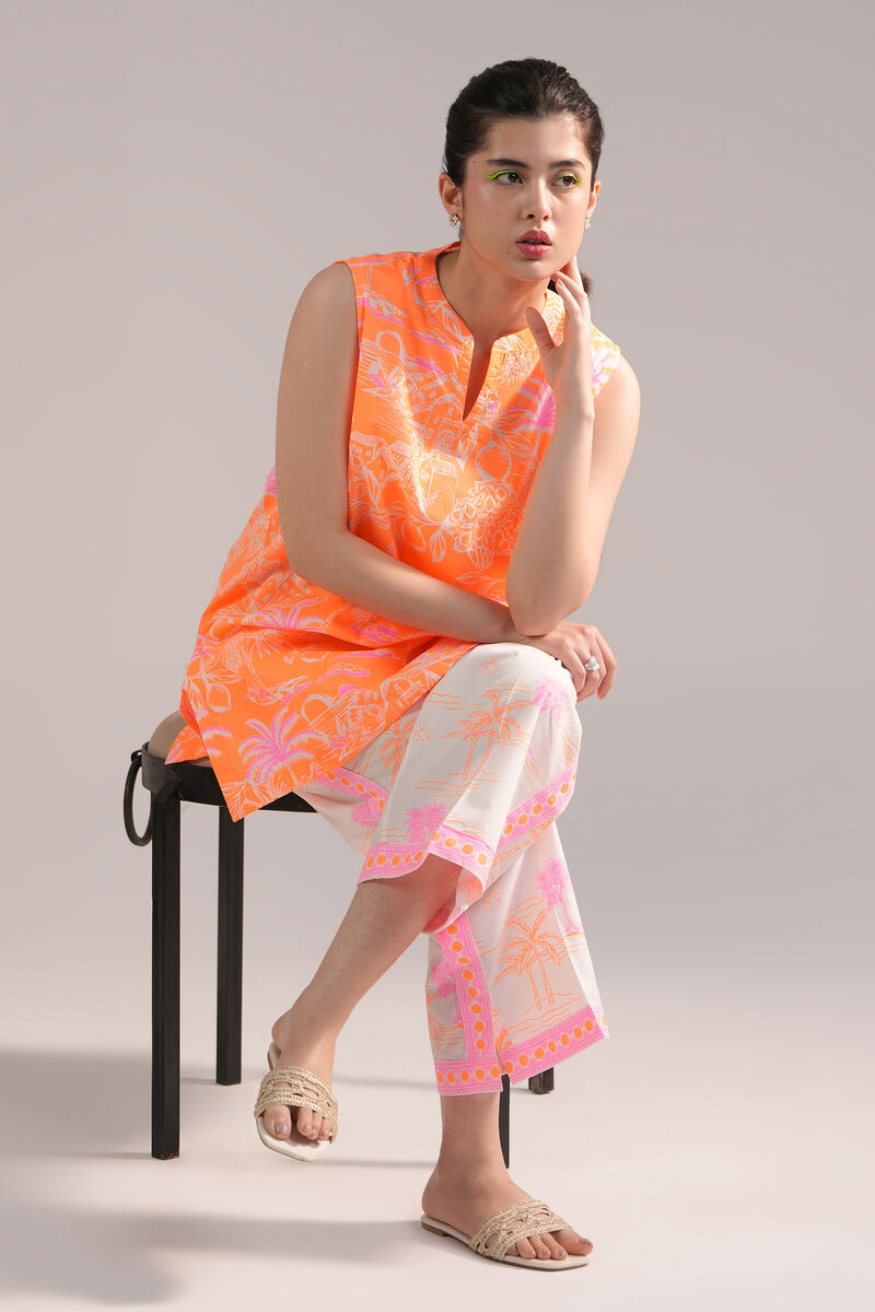 2 Piece - Printed Dobby Suit