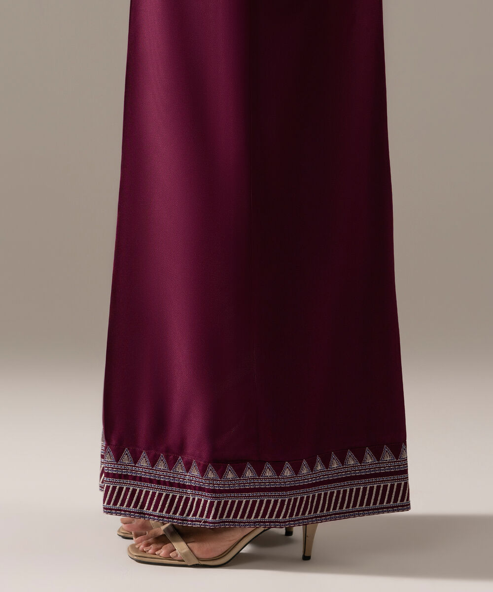 Women's RTW Bedford Solid Purple Flared Pants