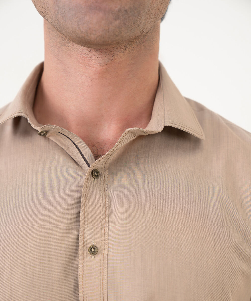 Men's Viscose Plain Beige Kameez Shalwar