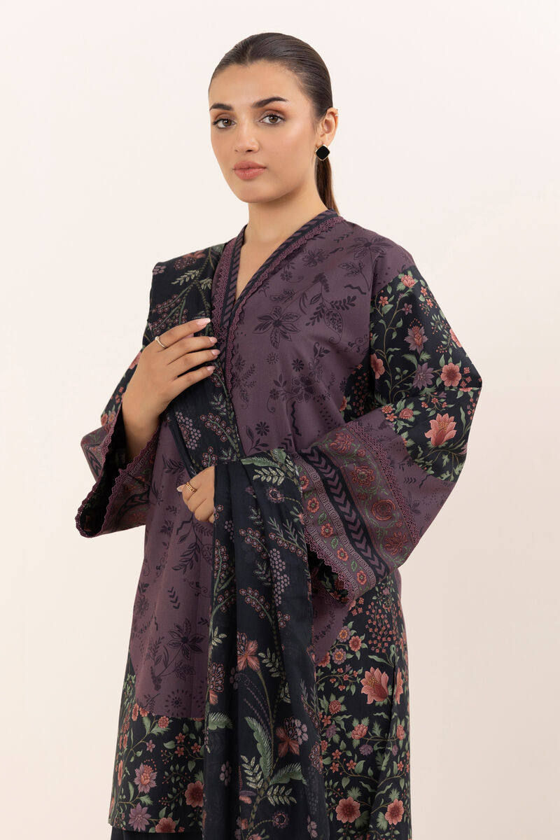 3 Piece - Printed Cotton Suit