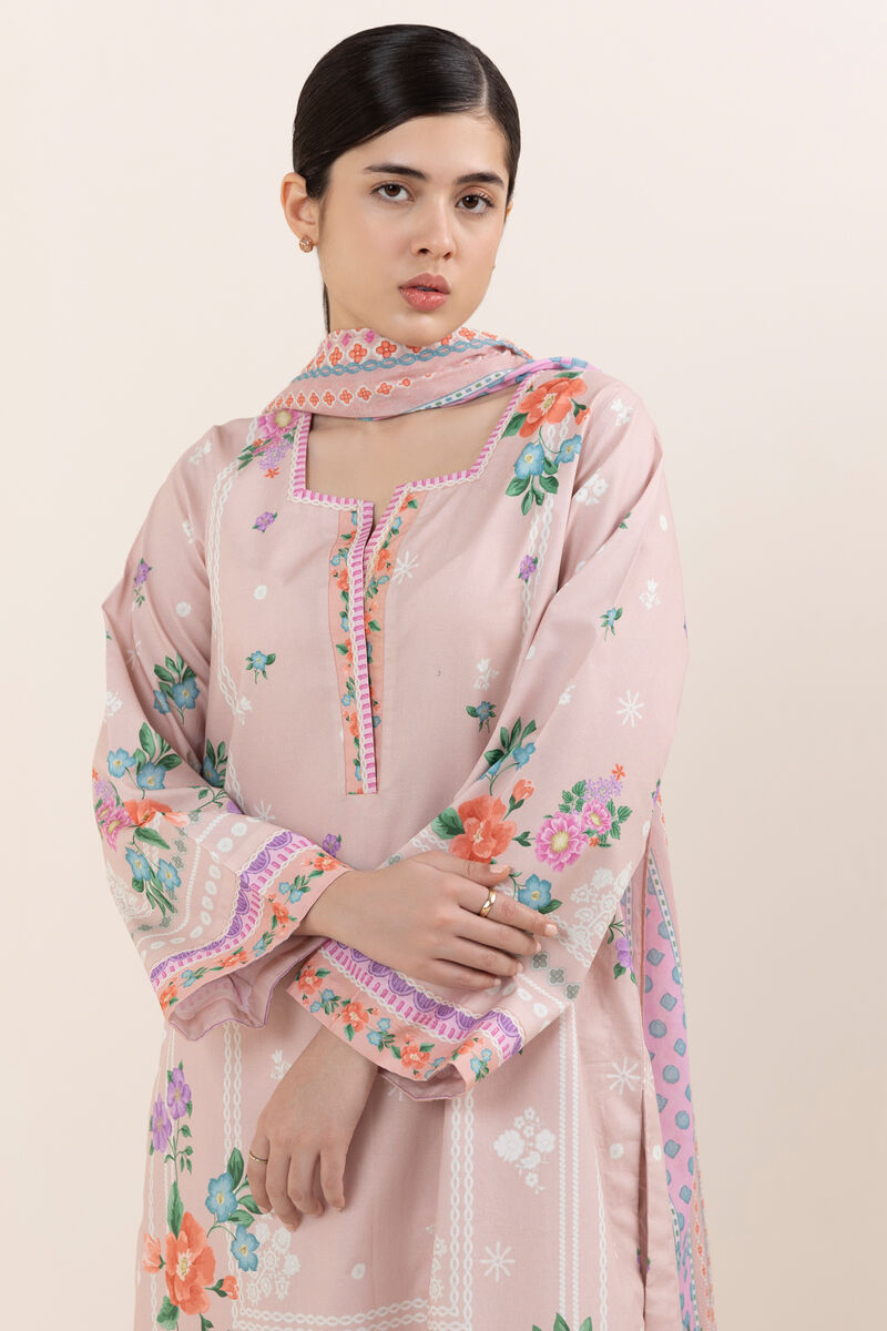 3 Piece - Printed Cotton Suit
