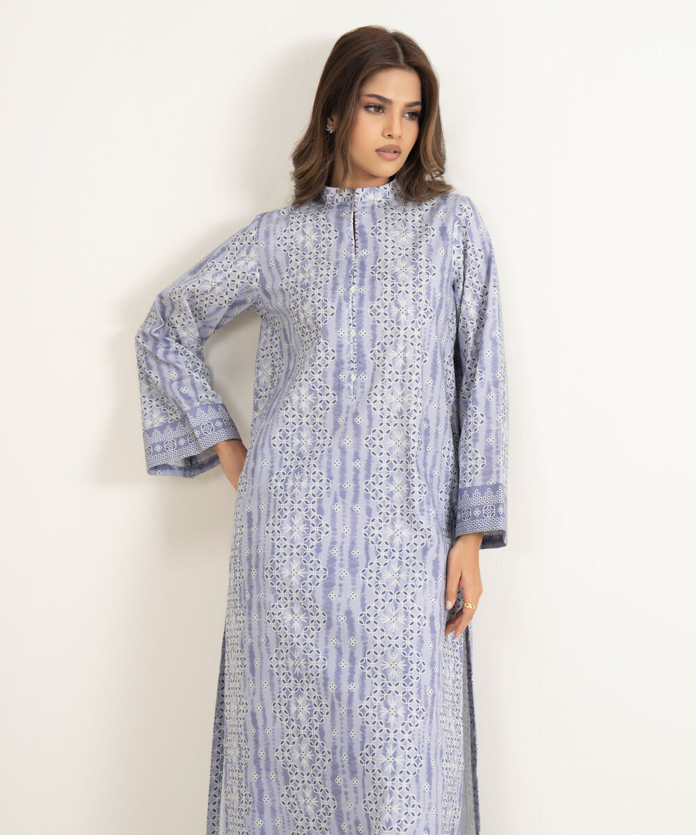 Women's Unstitched Lawn Printed Purple 2 Piece Suit