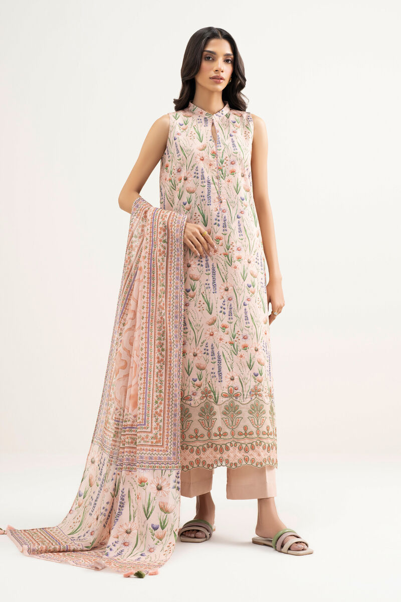 3 Piece - Embroidered Zari Lawn Suit