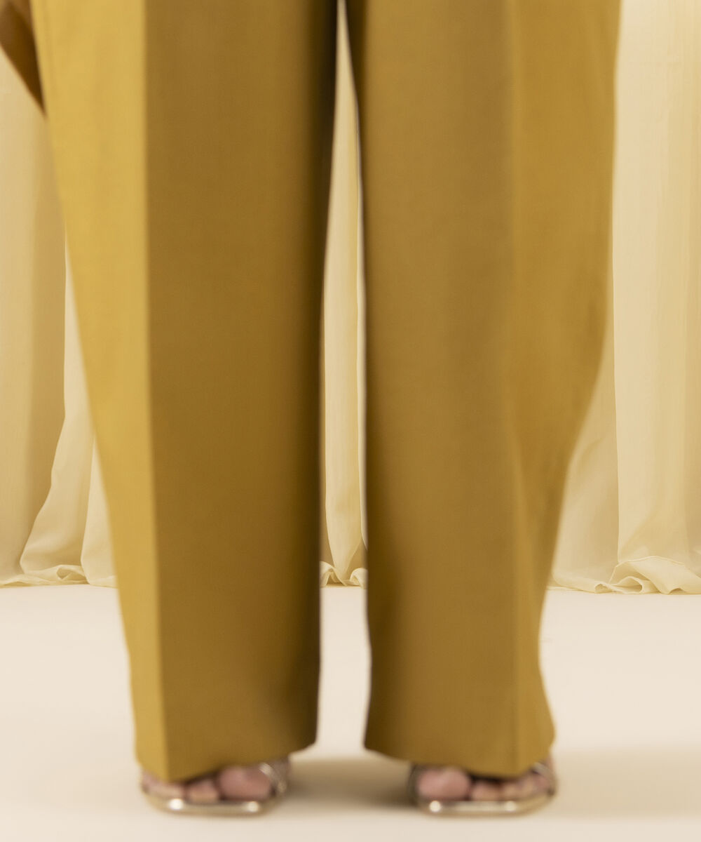 Unstitched Women's Yellow Textured Lawn 3 Piece Suit