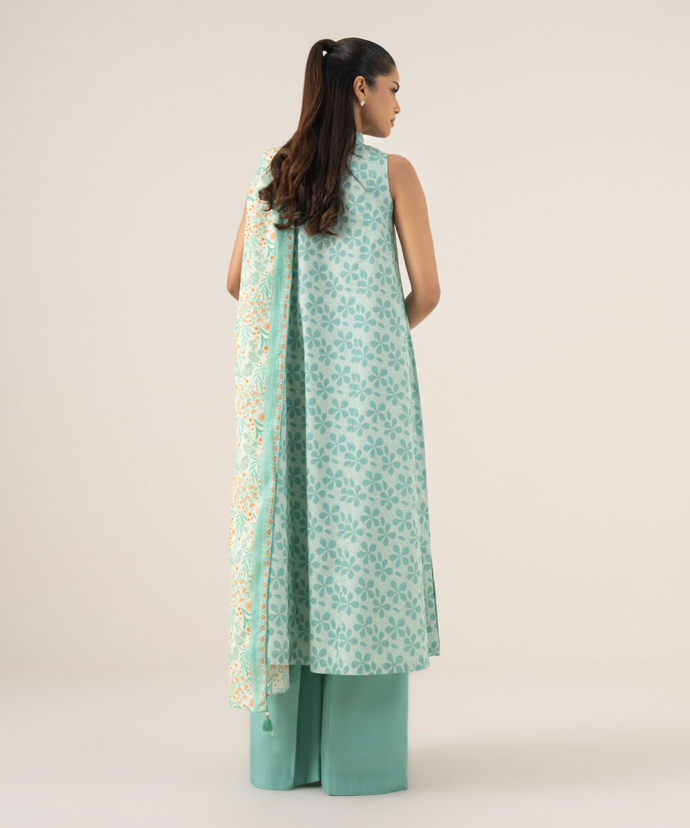 Women's Unstitched Lawn Printed Multi Three Piece Suit