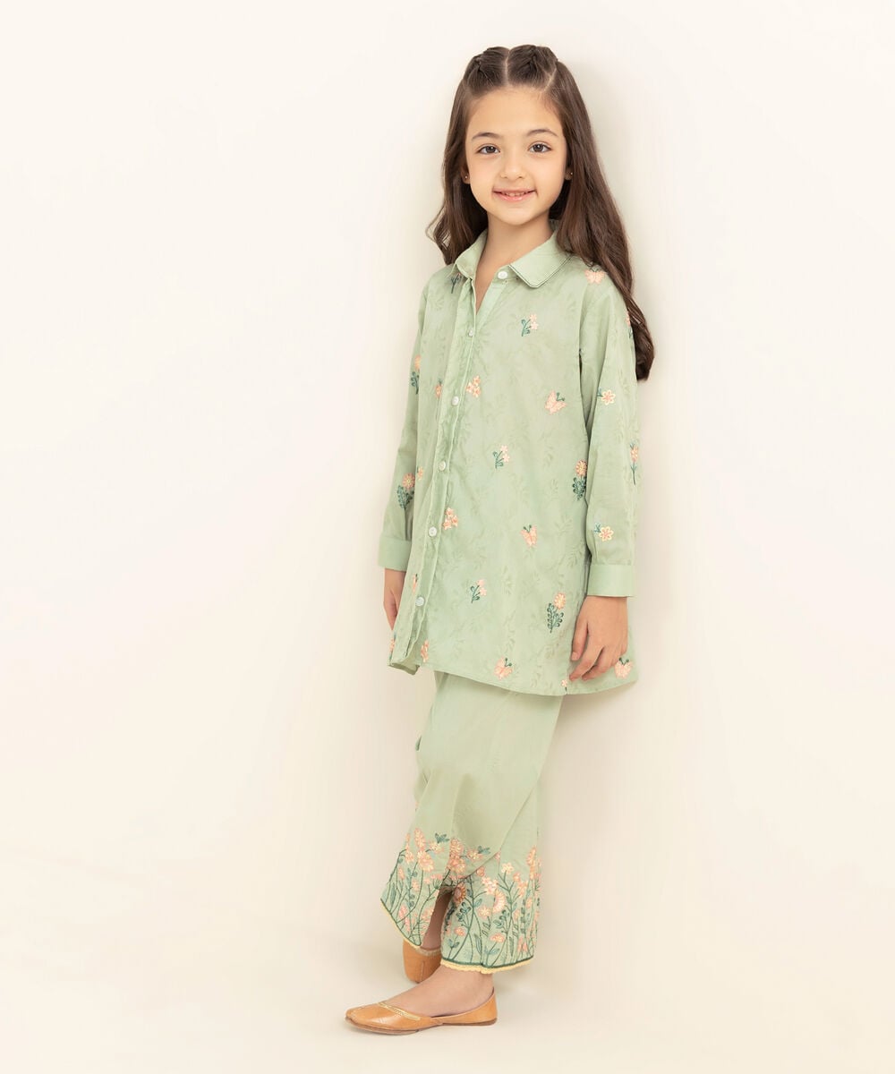 2 Piece - Embroidered Jacquard Suit