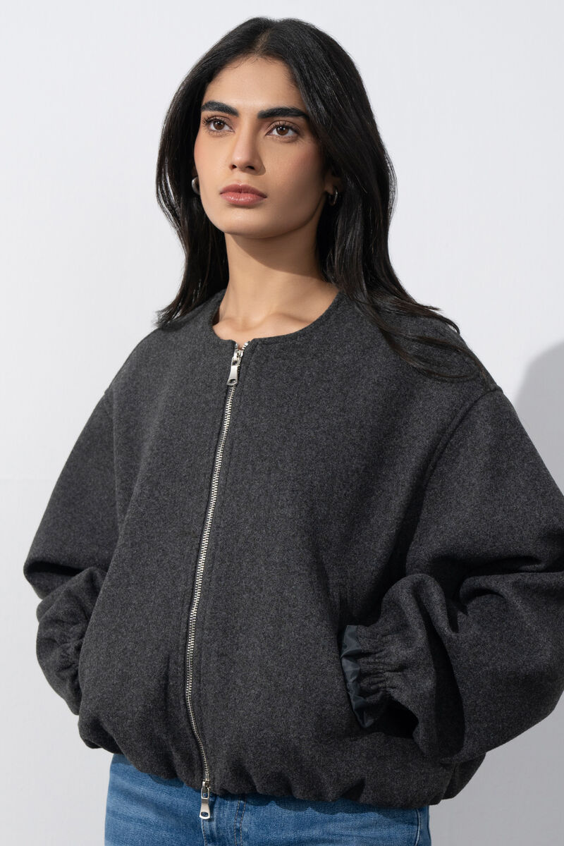 Zip-Up Puffed Jacket