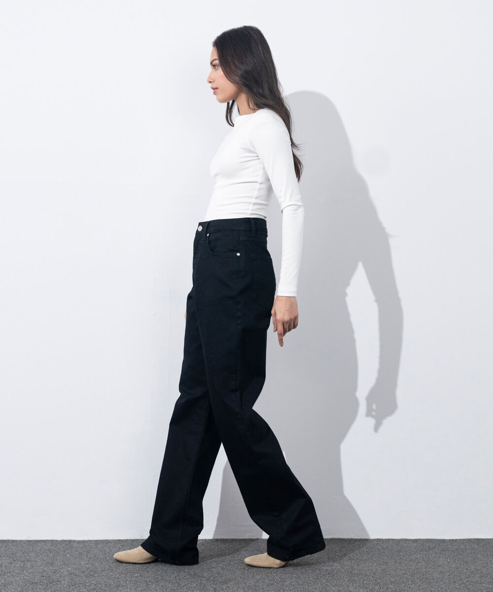 Women's Western Wear Black Straigh Fit Jeans