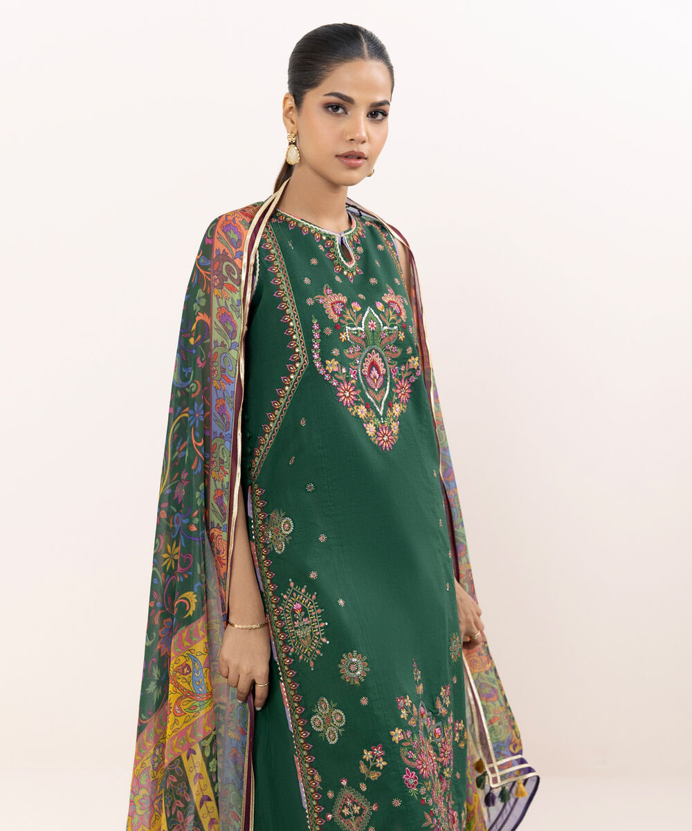 Women's Unstitched Cross Hatch Dyed Three Piece Suit