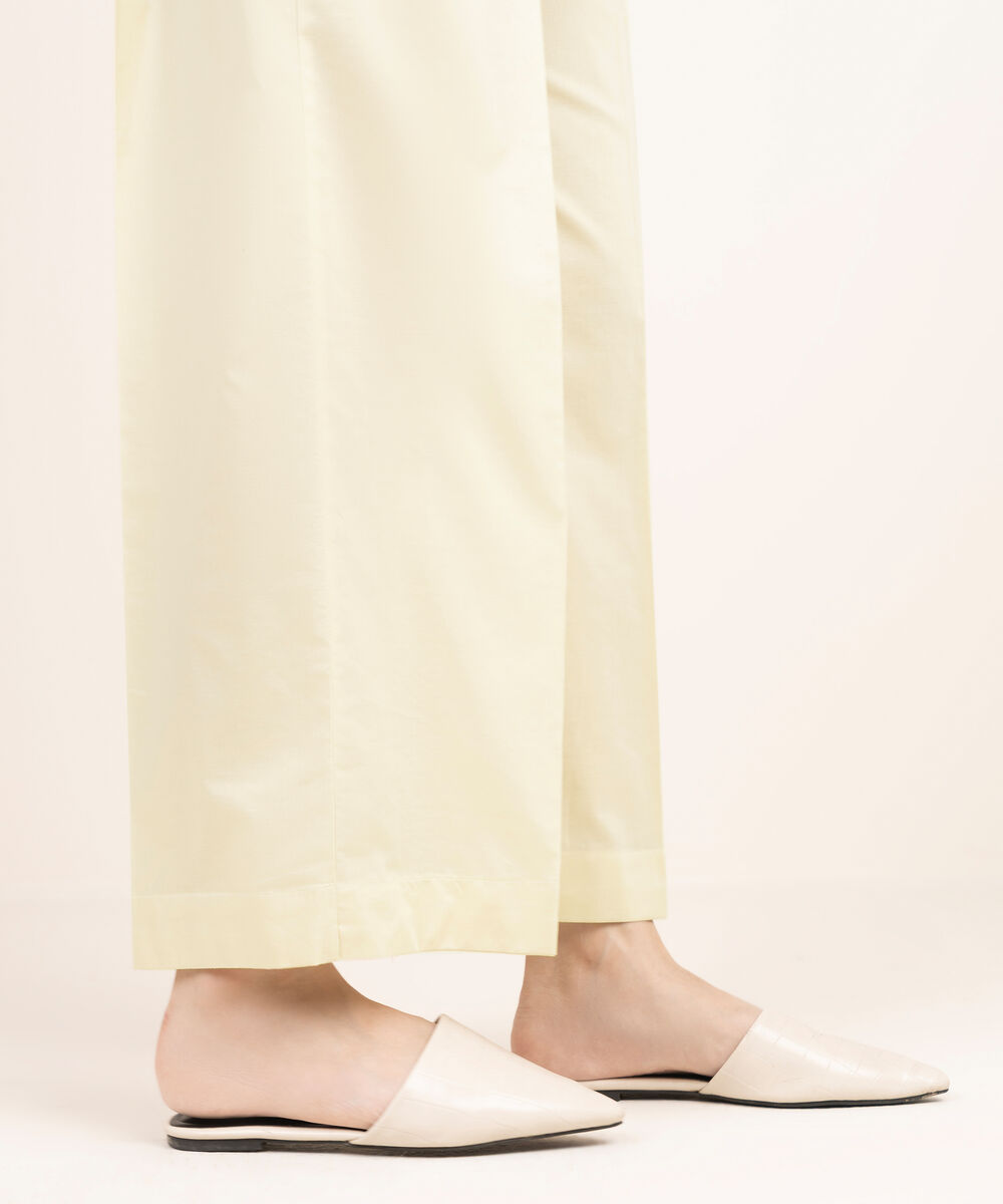 Women's RTW Cambric Solid Off White Culottes