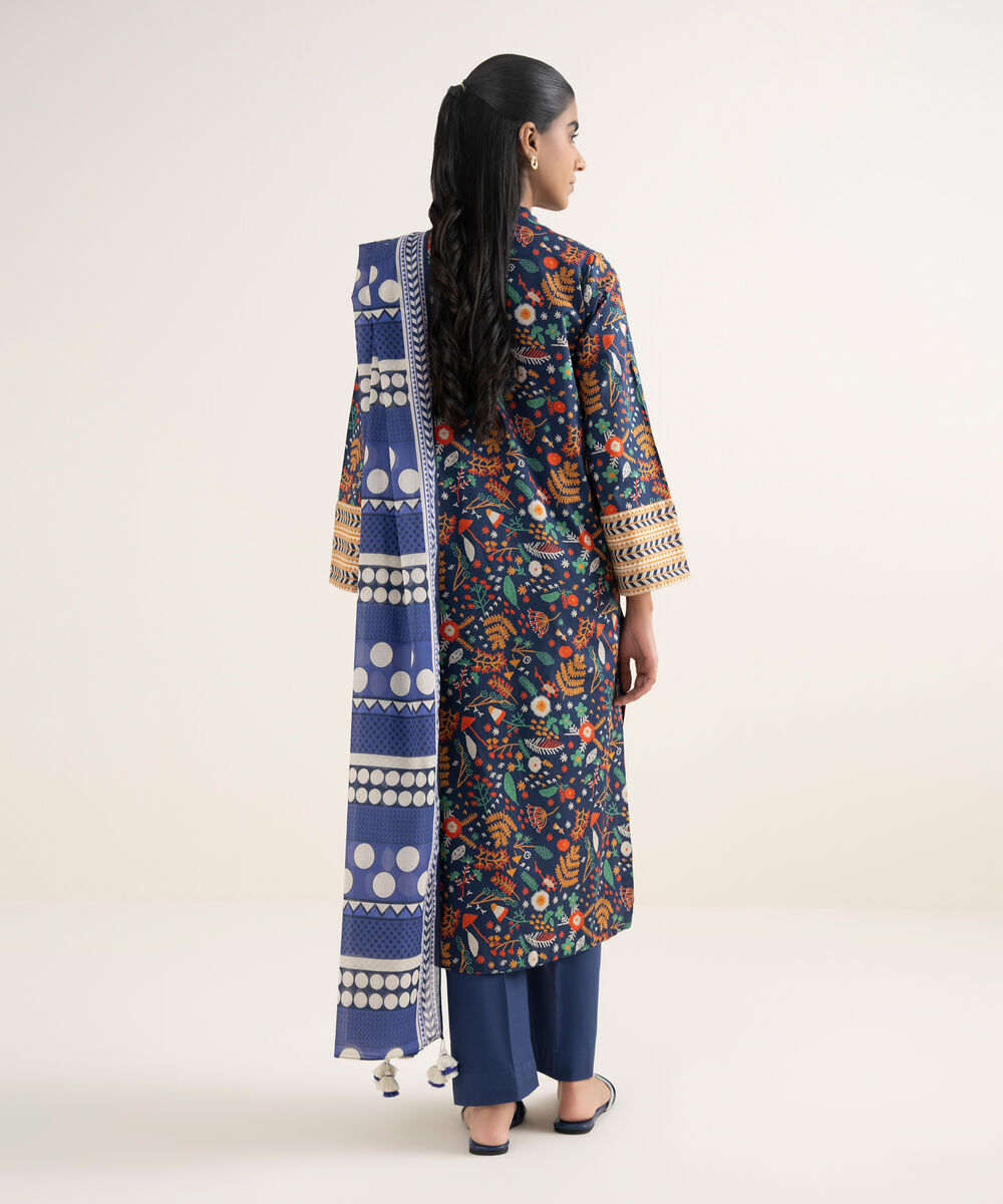 Women's Unstitched Lawn Printed Multi 3 Piece Suit