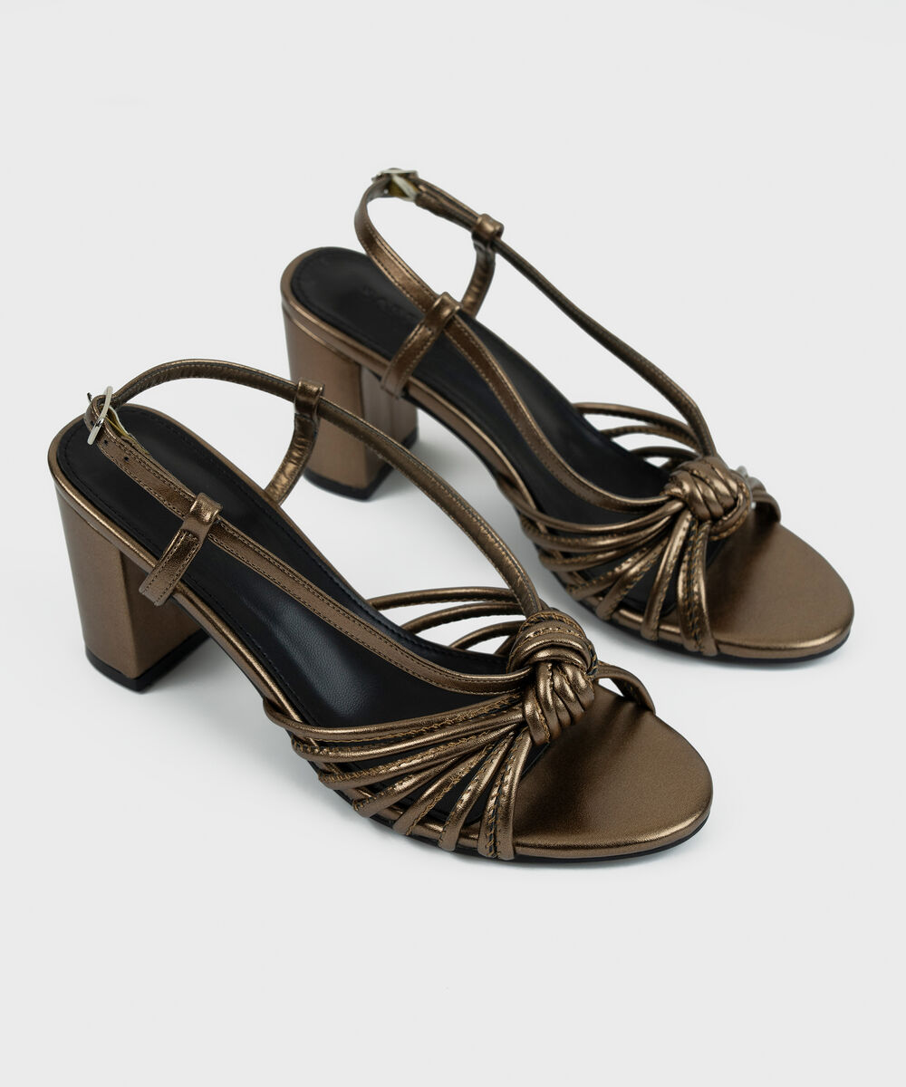 Women's Bronze Block Heels