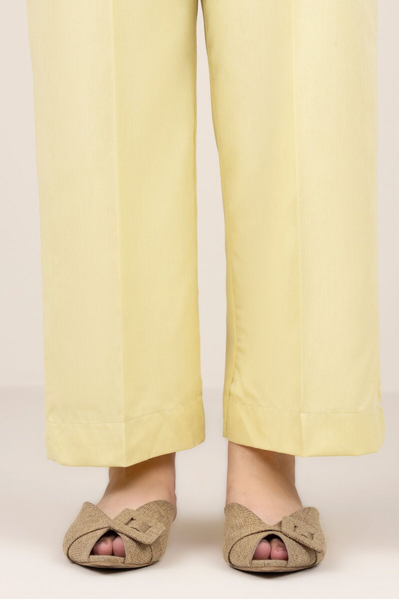 Solid Jacquard Straight Pants