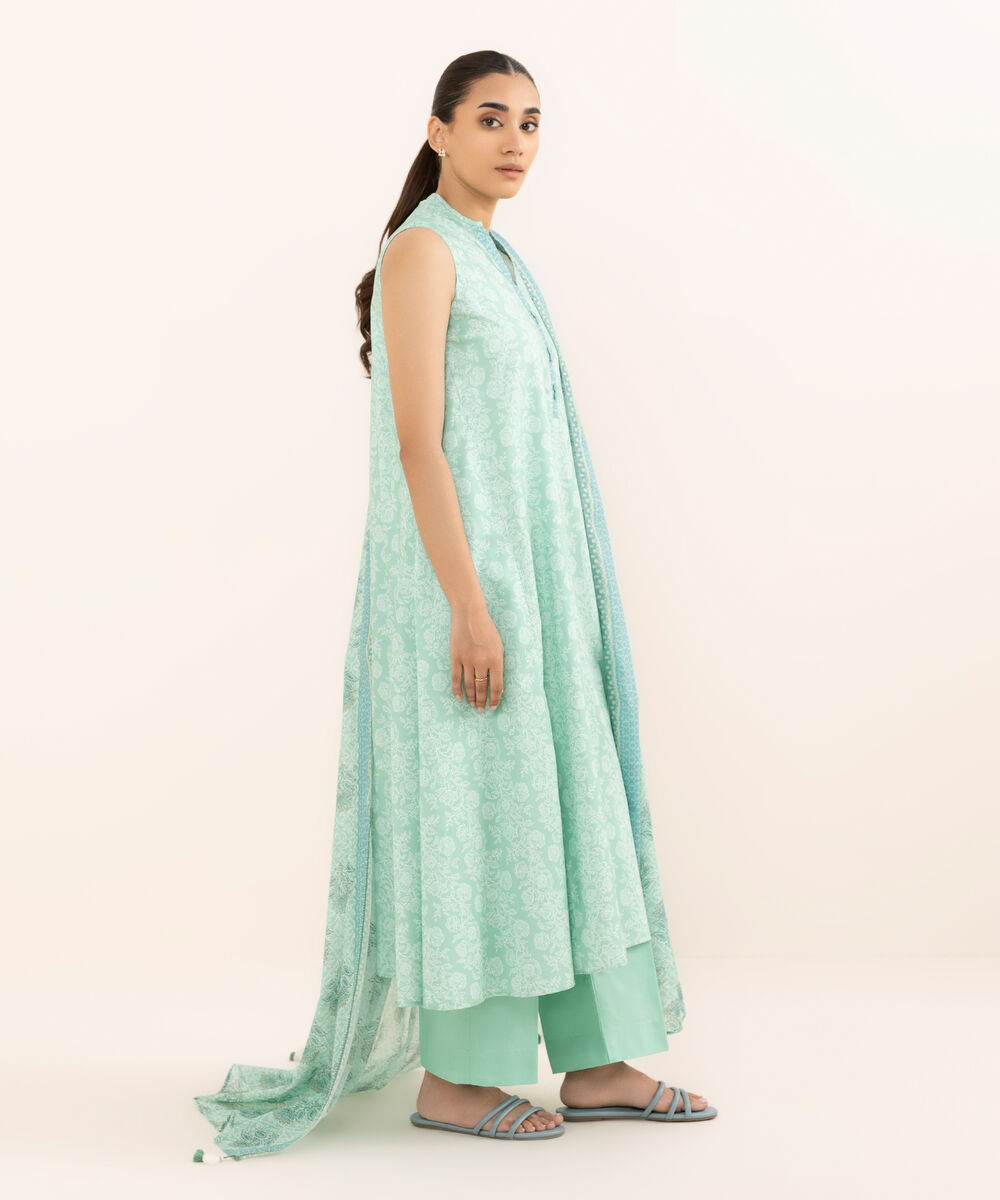 Women's Unstitched Lawn Printed Multi Three Piece Suit