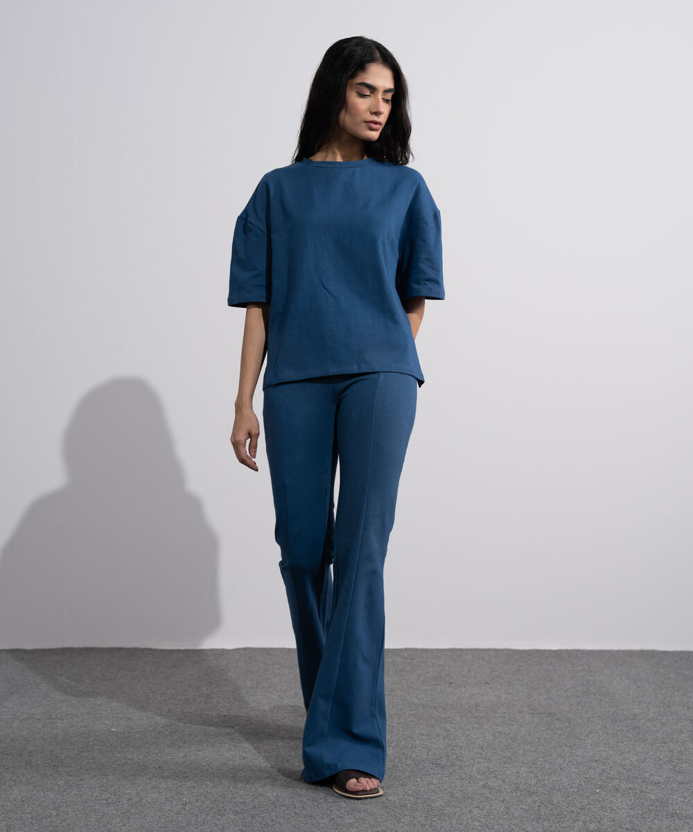 Women's Blue Loose Fit T-Shirt