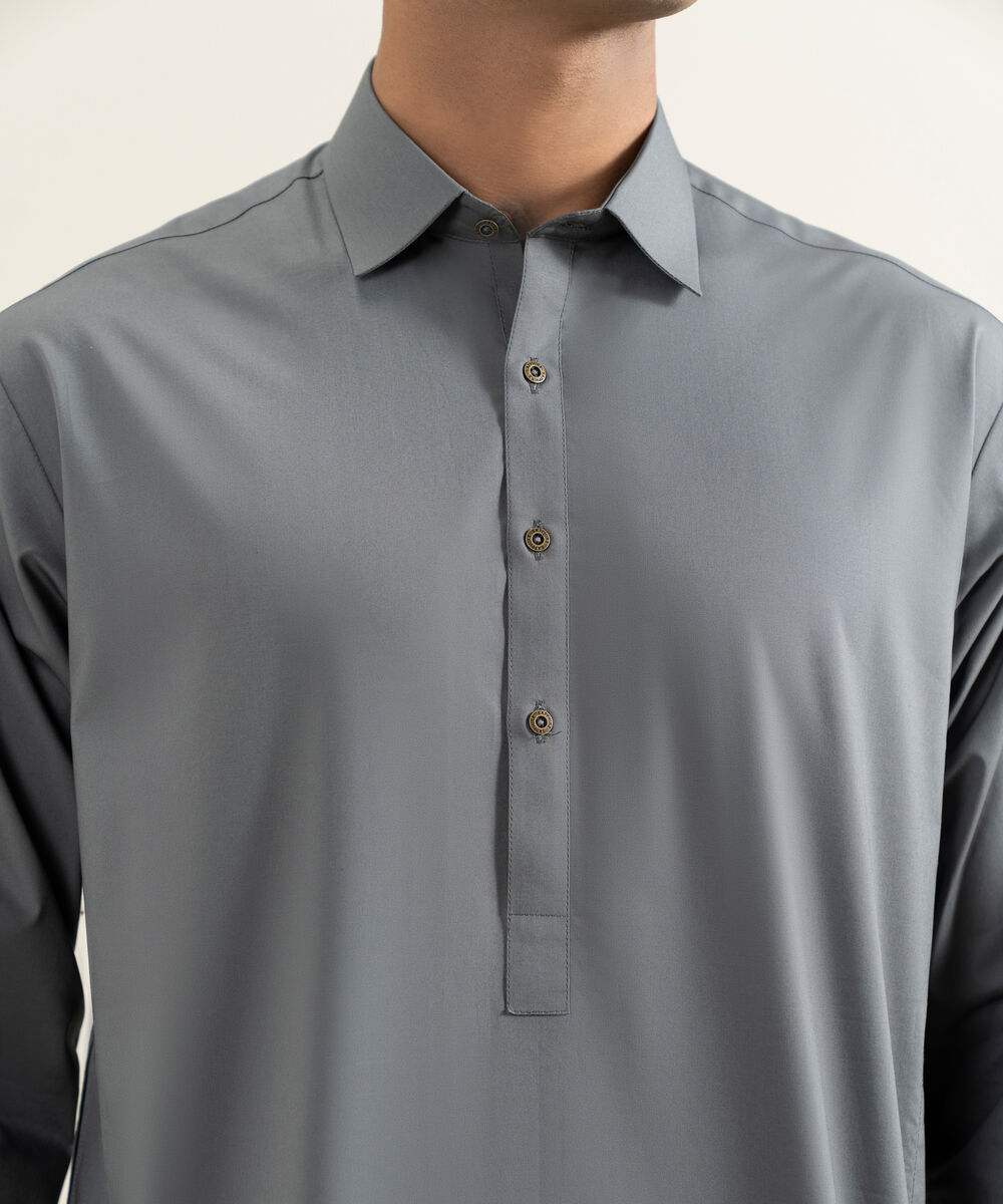 Men's grey 100% Cotton Kameez Shalwar