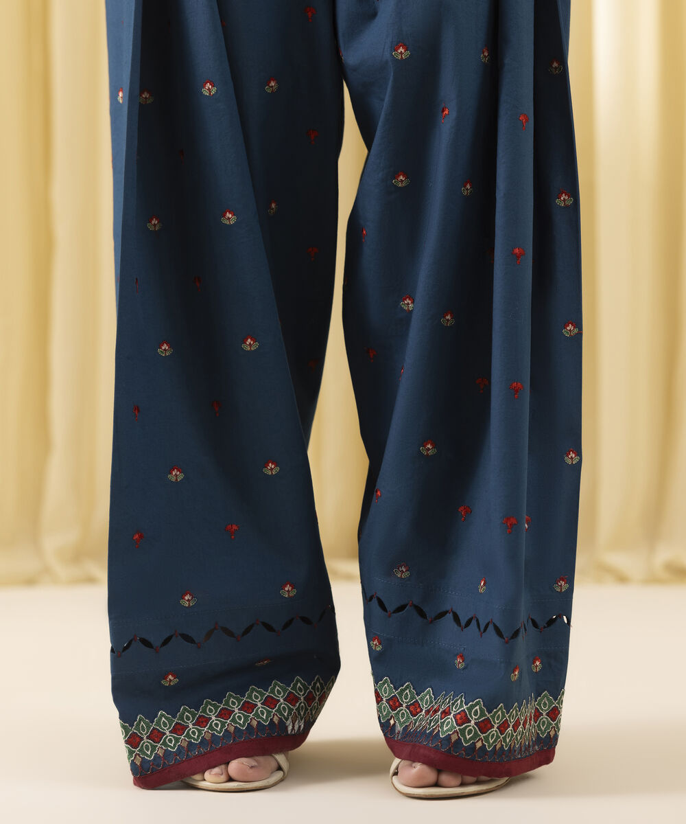 Unstitched Women's Blue Textured Lawn 3 Piece Suit