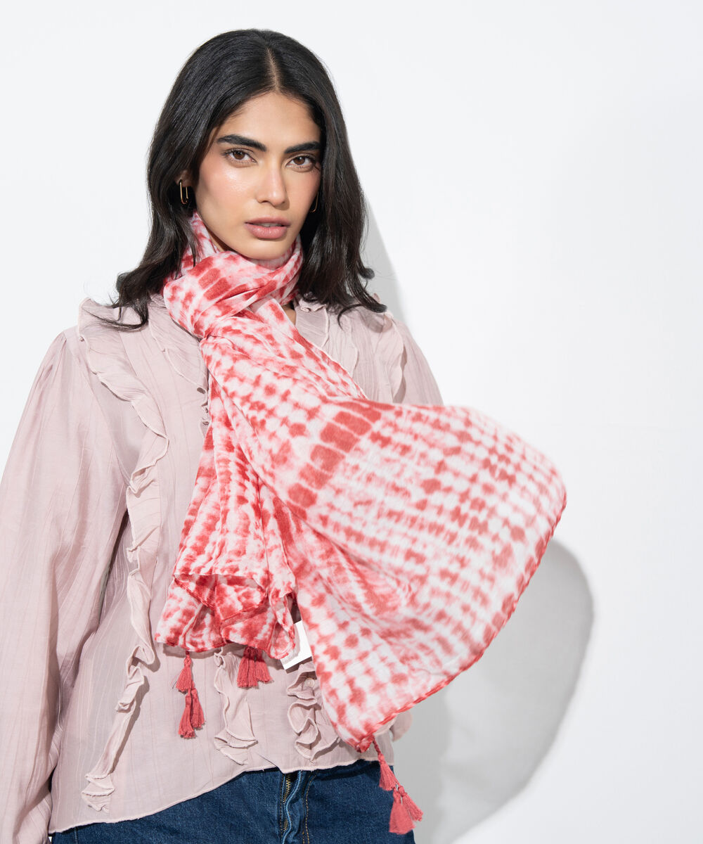 Women's Western Brown Printed Rectangular Scarf