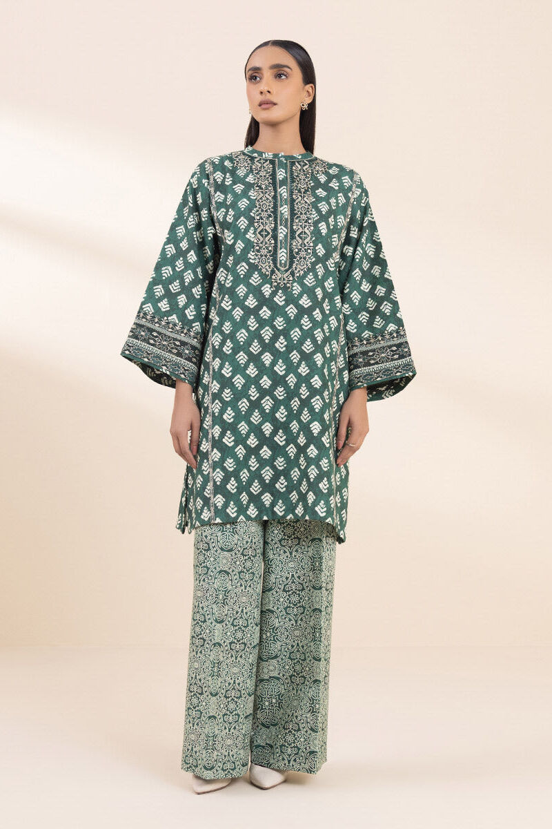 2 Piece - Embroidered Khaddar Suit