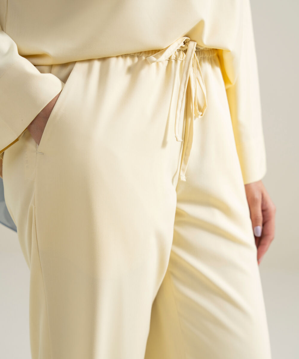 Women's Polyester Yellow Modest Trousers