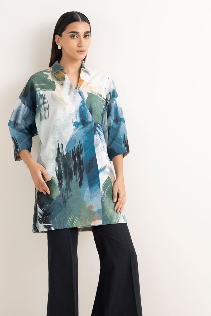 Printed Khaddar Shirt