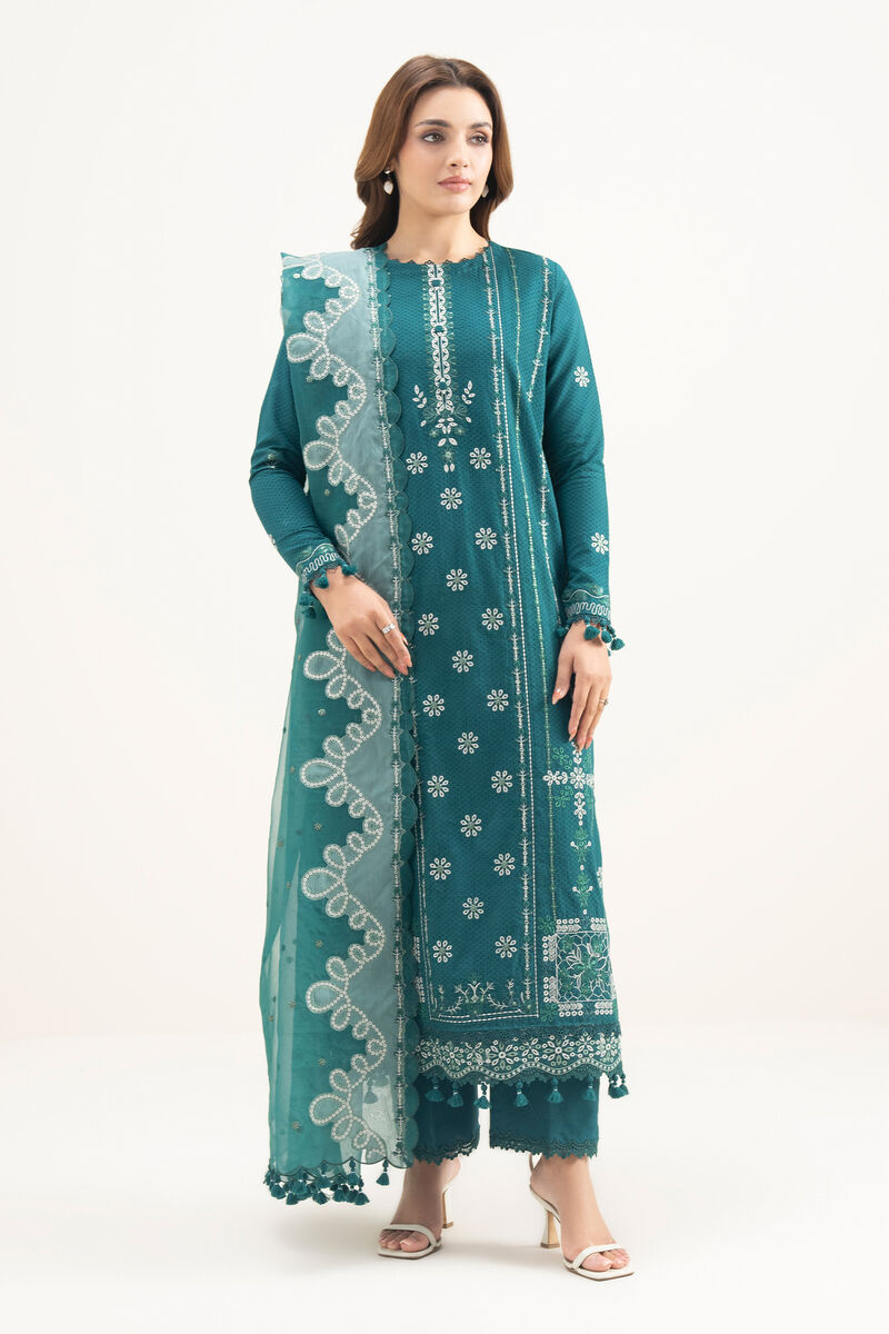 3 Piece - Embroidered Dobby Suit