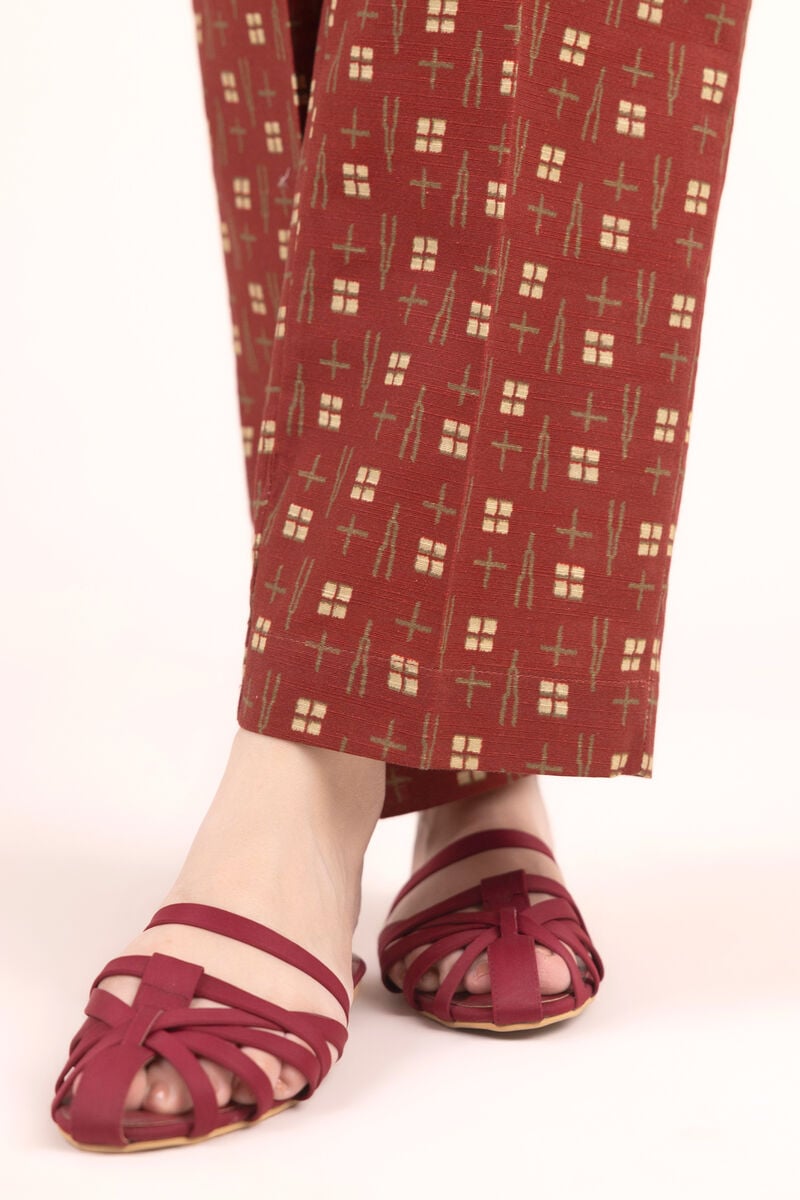 Printed Khaddar Straight Pants
