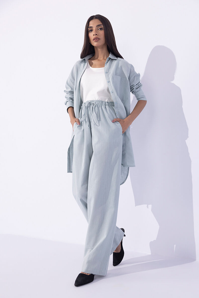 Blended Linen Pull On Trousers