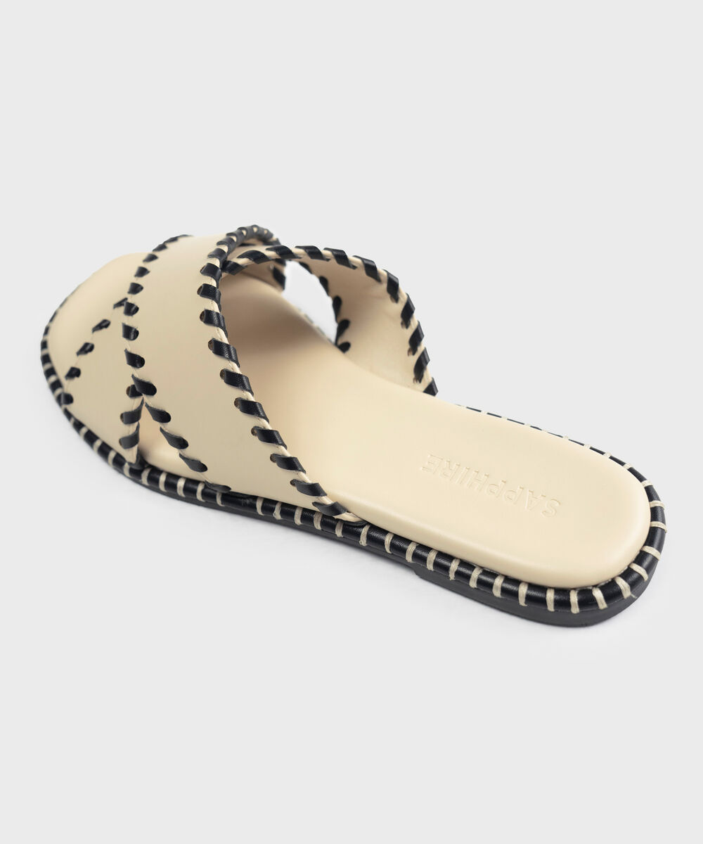 Women's Off White Crossover Strap Sandal