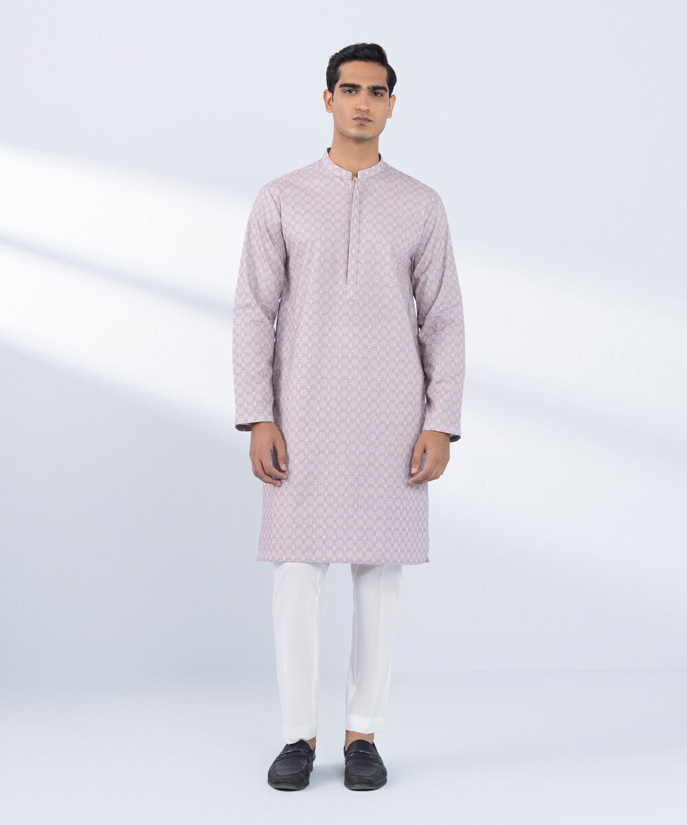Schiffli Embroidered Cotton Kurta
