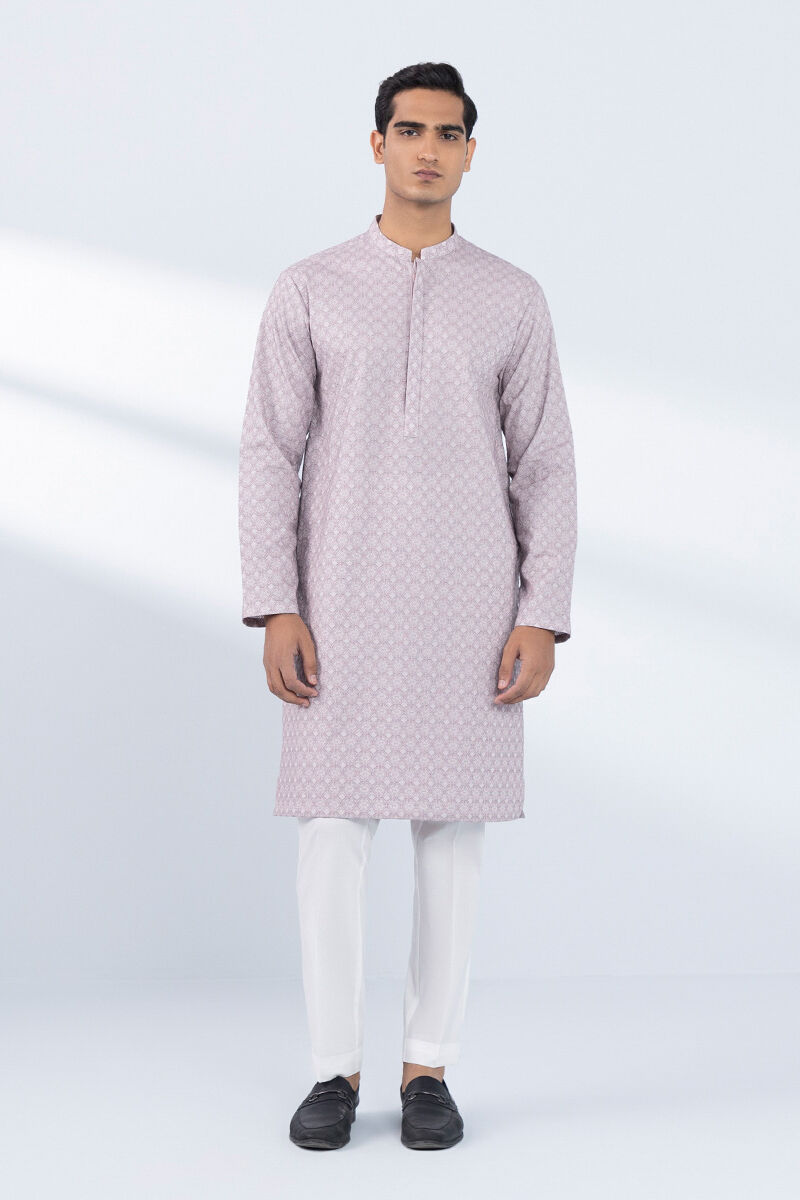 Schiffli Embroidered Cotton Kurta