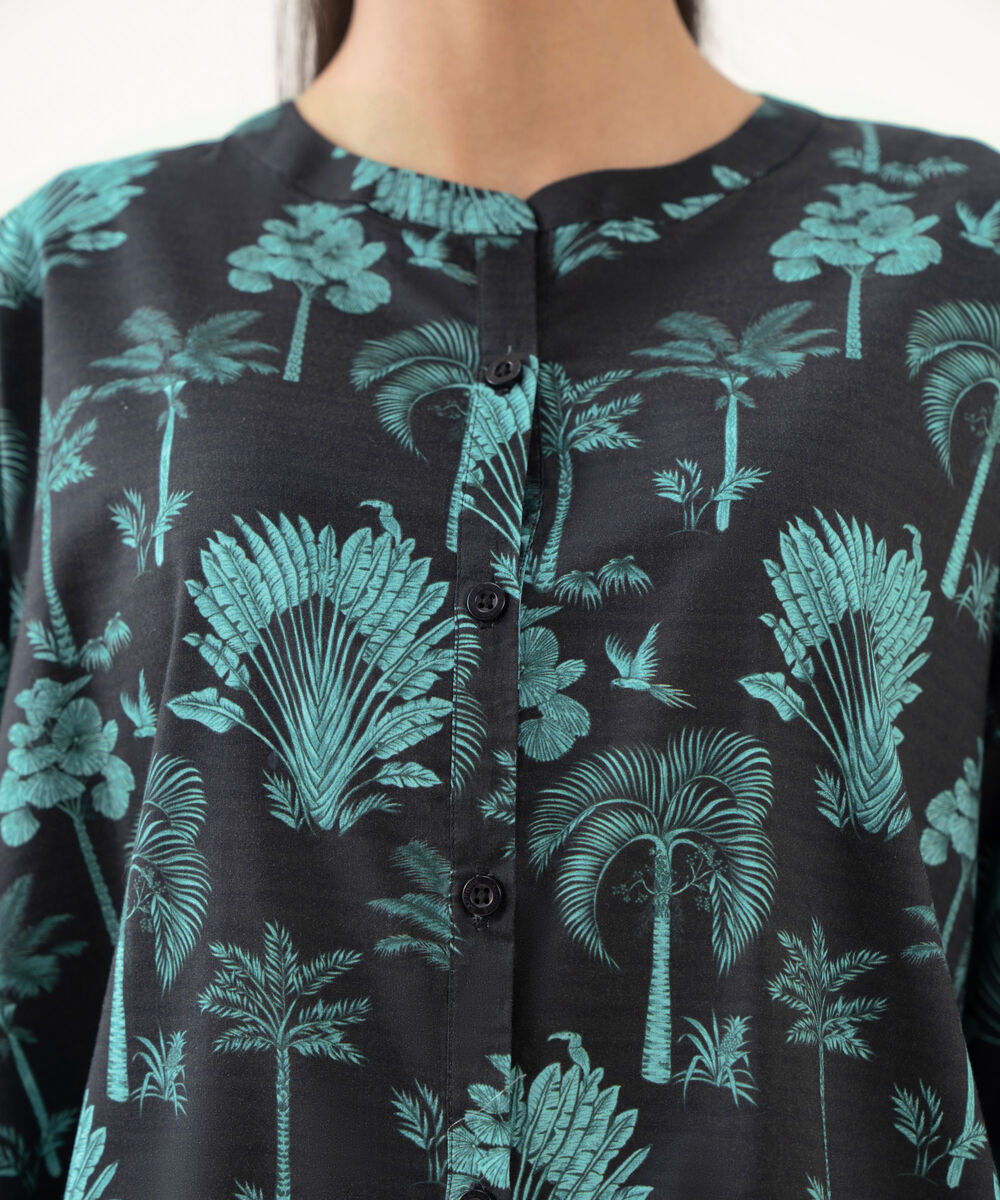 Women's RTW Lawn Printed Multi Drop Shoulder Shirt