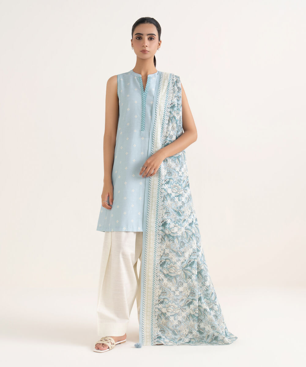 Women's Unstitched Lawn Printed Multi Two Piece Suit