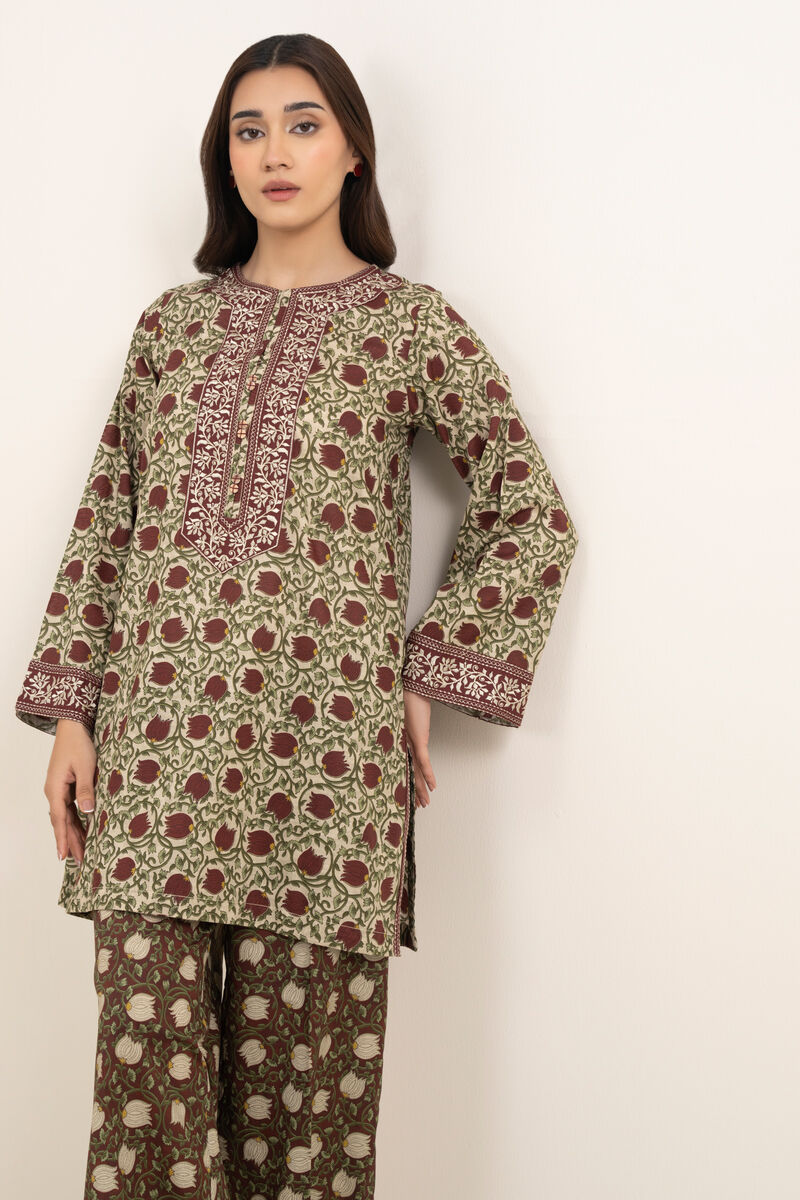 2 Piece - Embroidered Dobby Suit