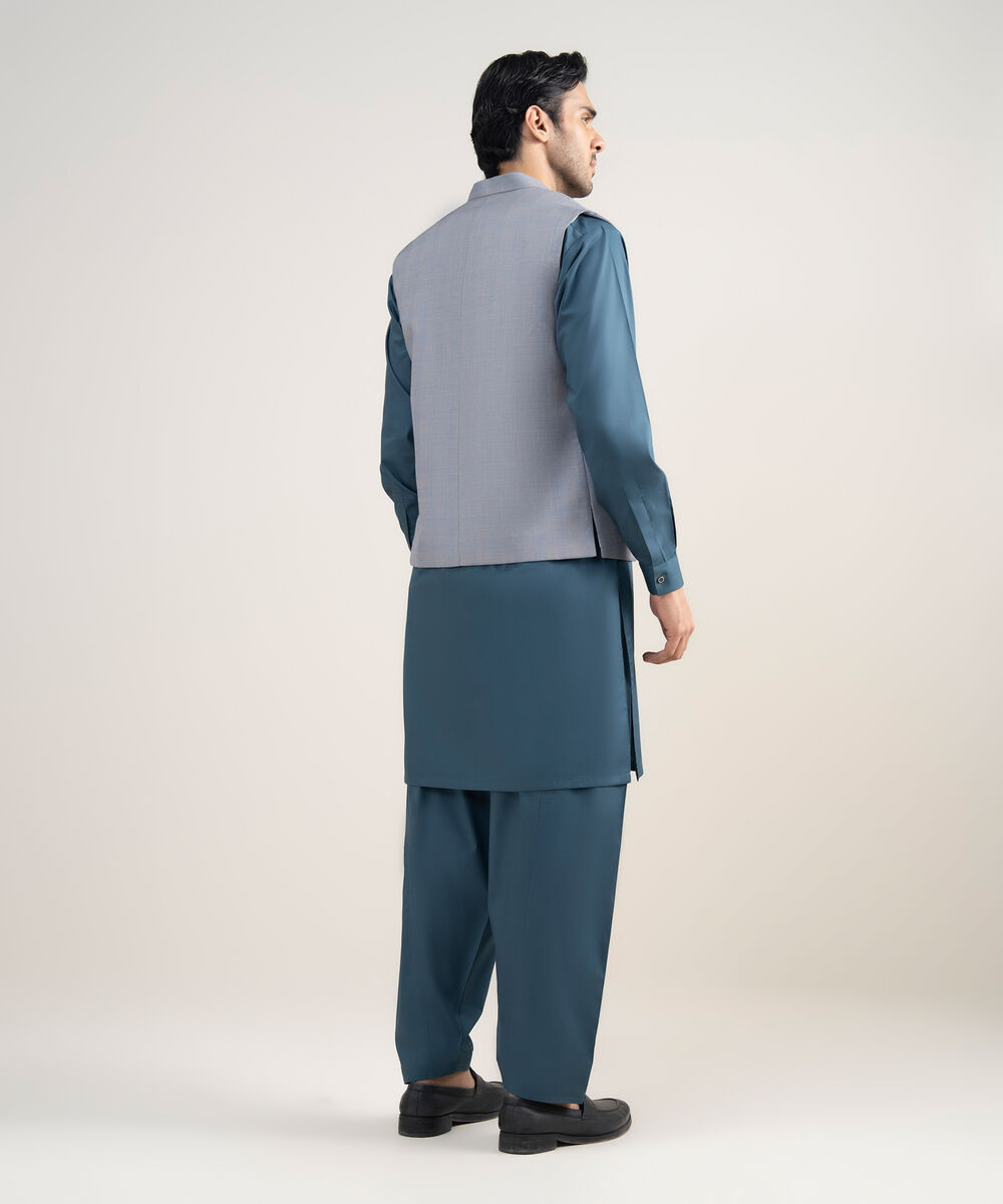 Men's Stitched Premium Suiting Light Grey Waistcoat