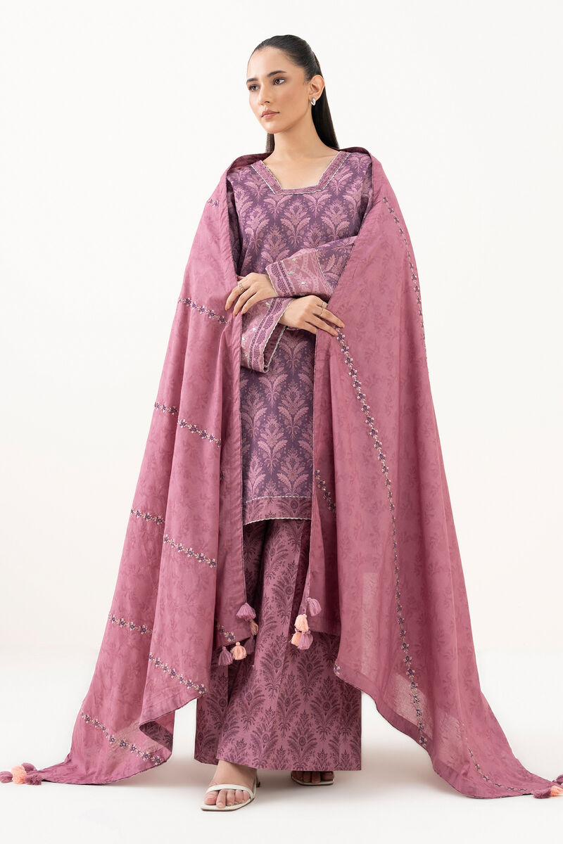 3 Piece - Embroidered Crosshatch Suit