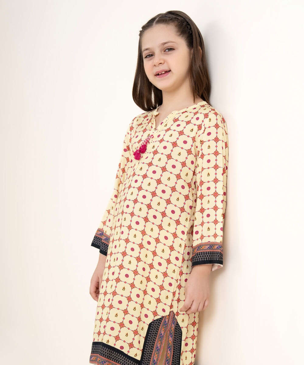 Girls Two Piece Printed Arabic Lawn Suit