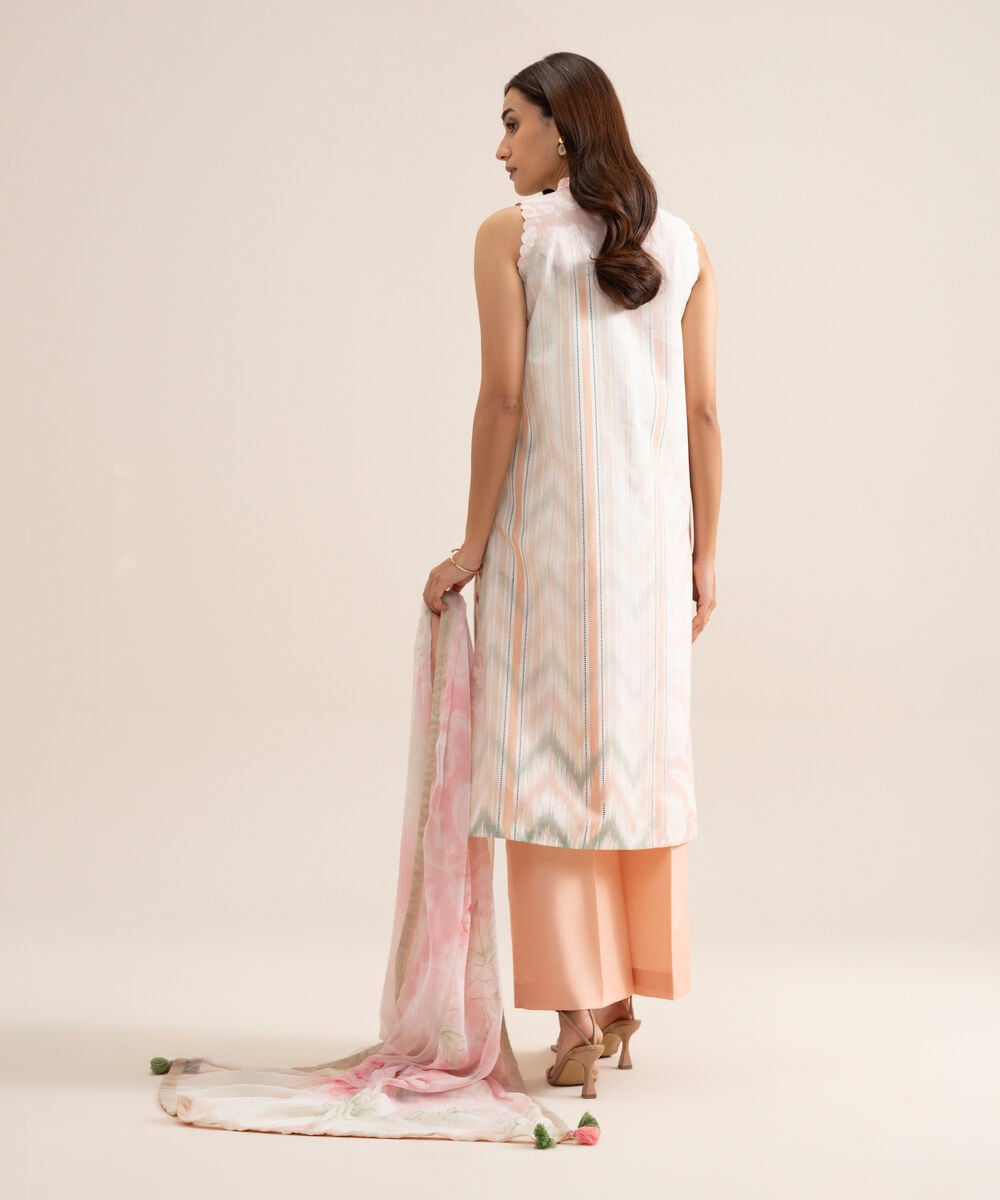 3 Piece - Embroidered Lawn Suit — Sapphire view 4