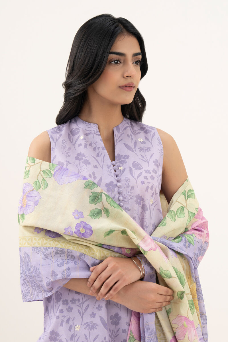 3 Piece - Embroidered Zari Lawn Suit