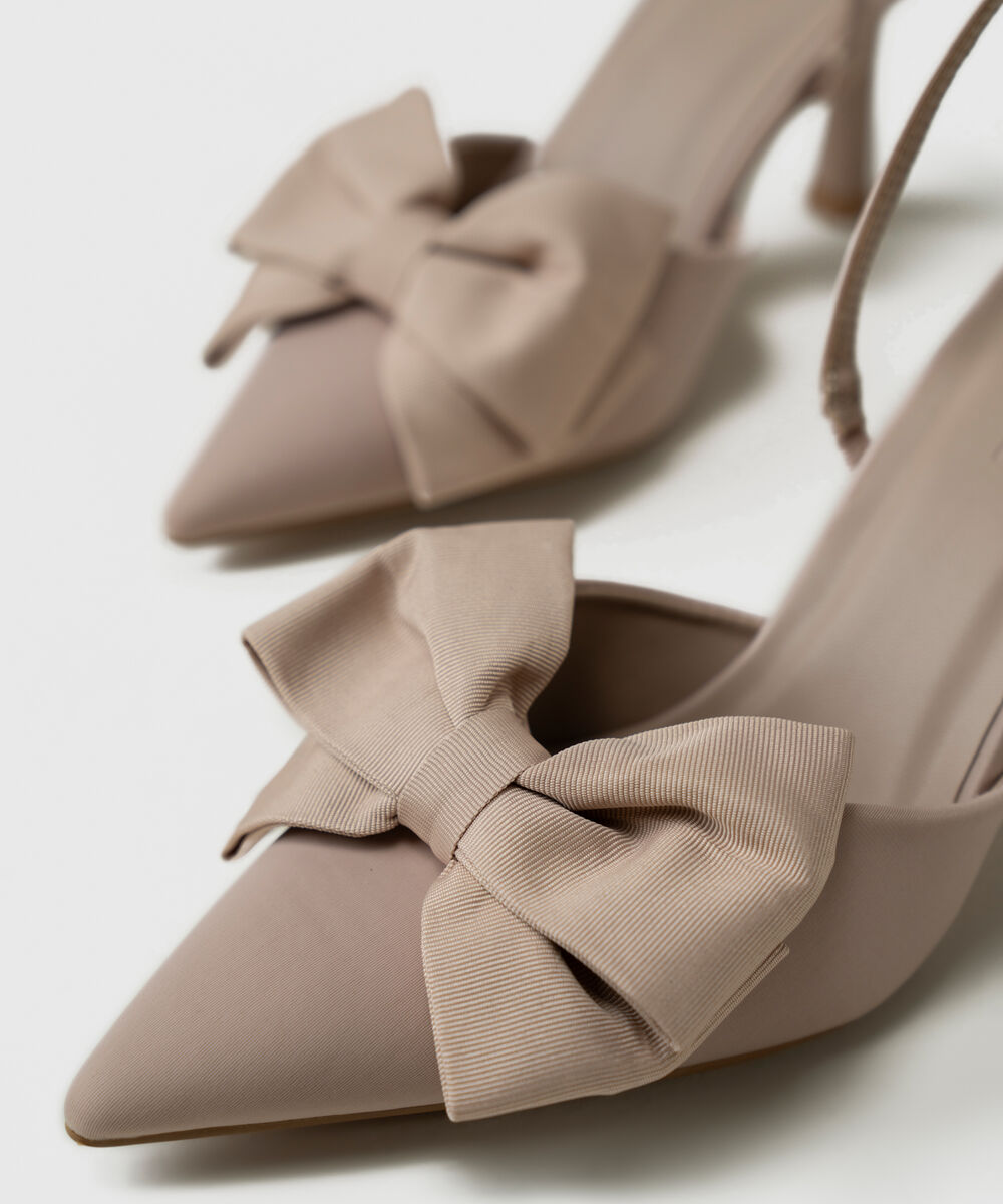 Women's Beige Slingback Heels