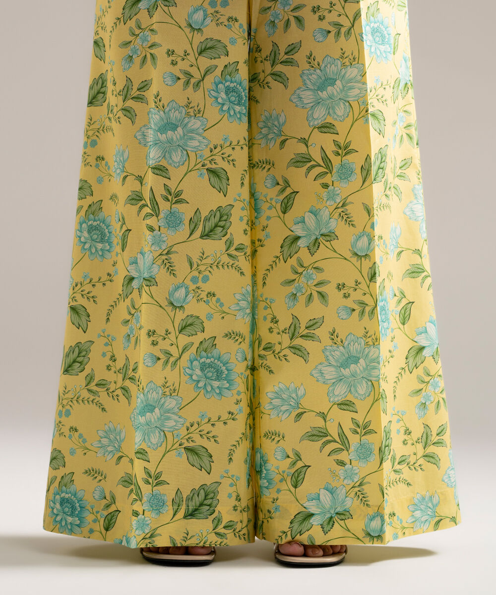 Women's RTW Cambric Printed Yellow Culottes