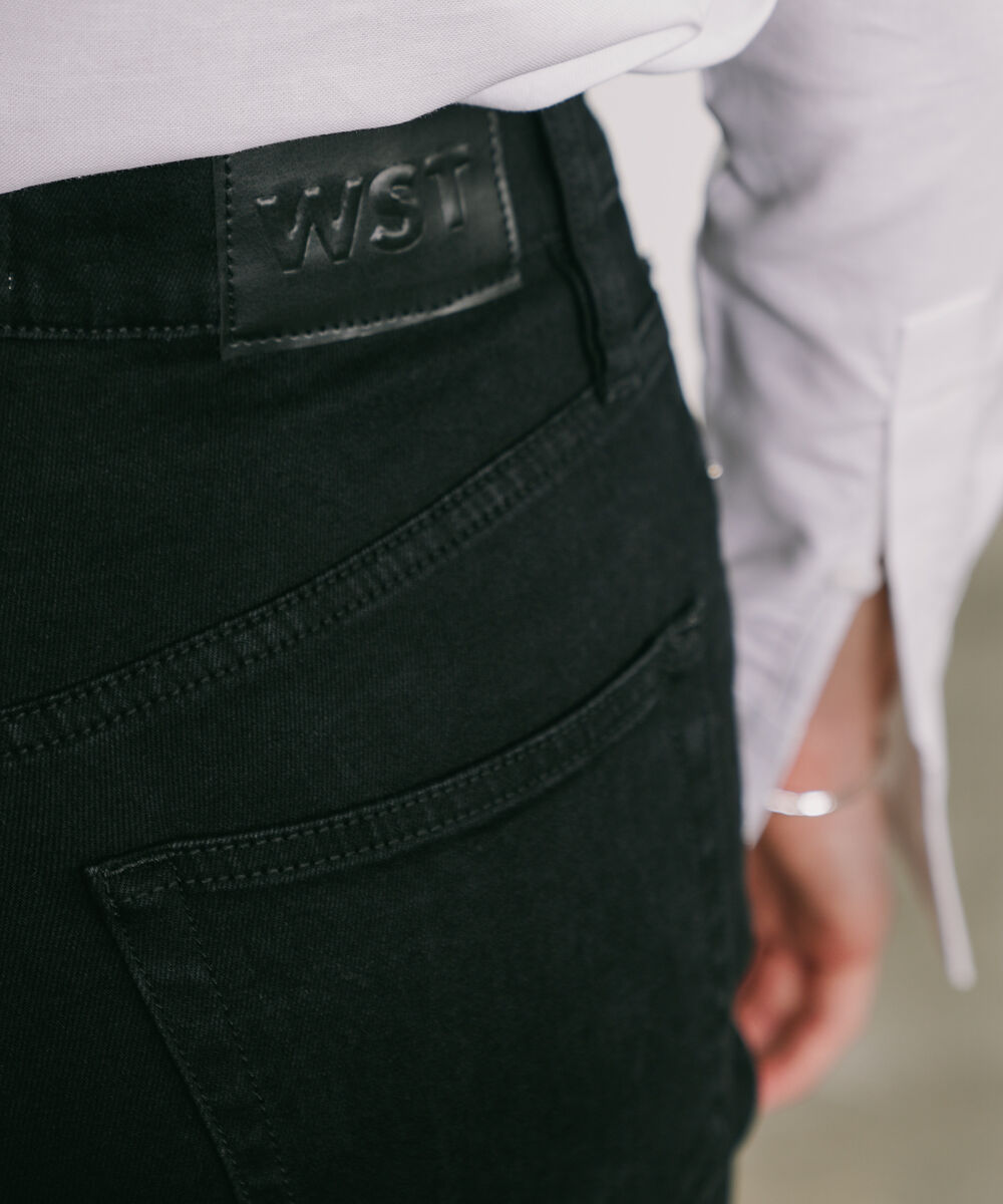 Women's Western Wear Black High Rise Straight Jeans