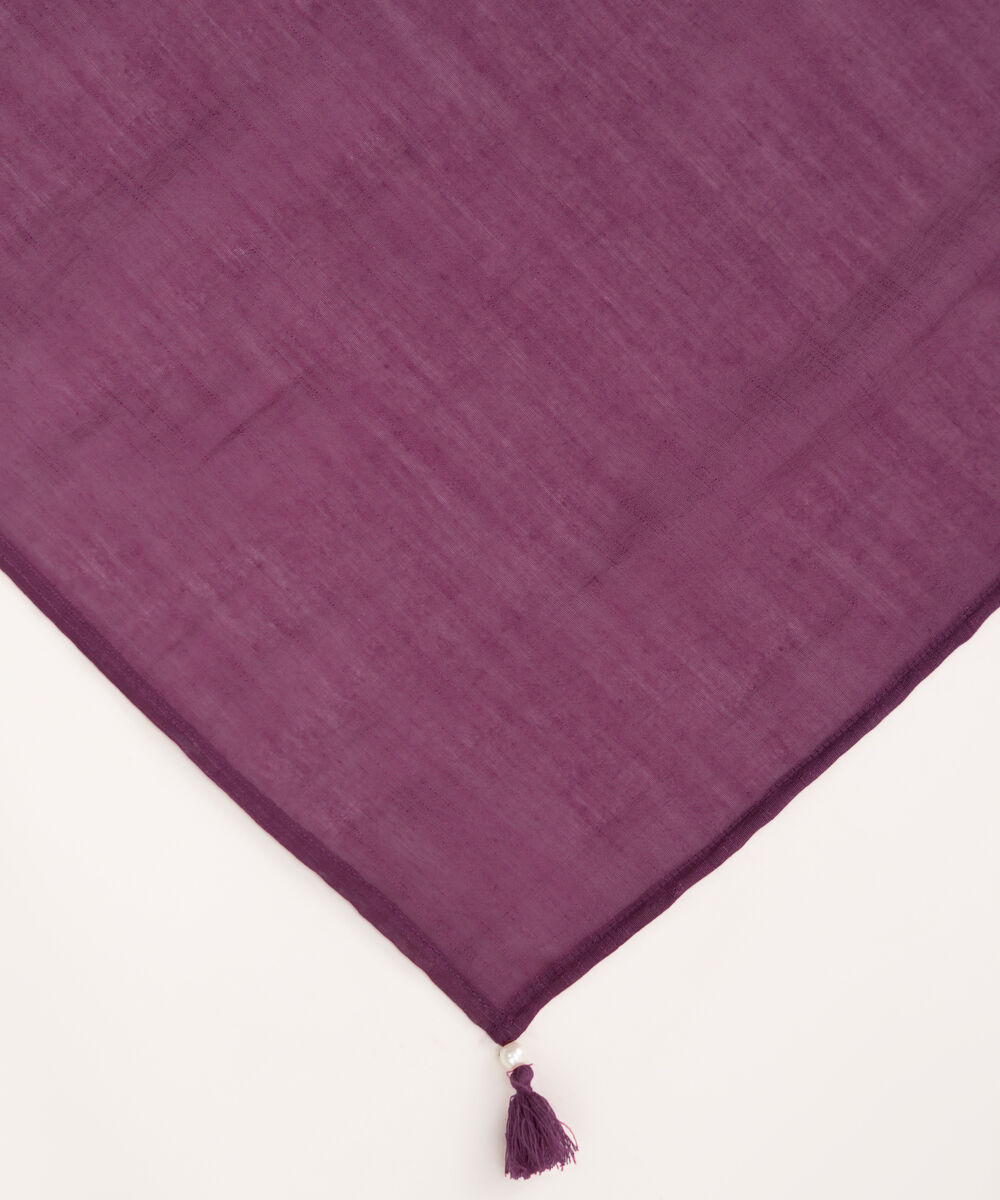 Solid Manaar Purple Dupatta