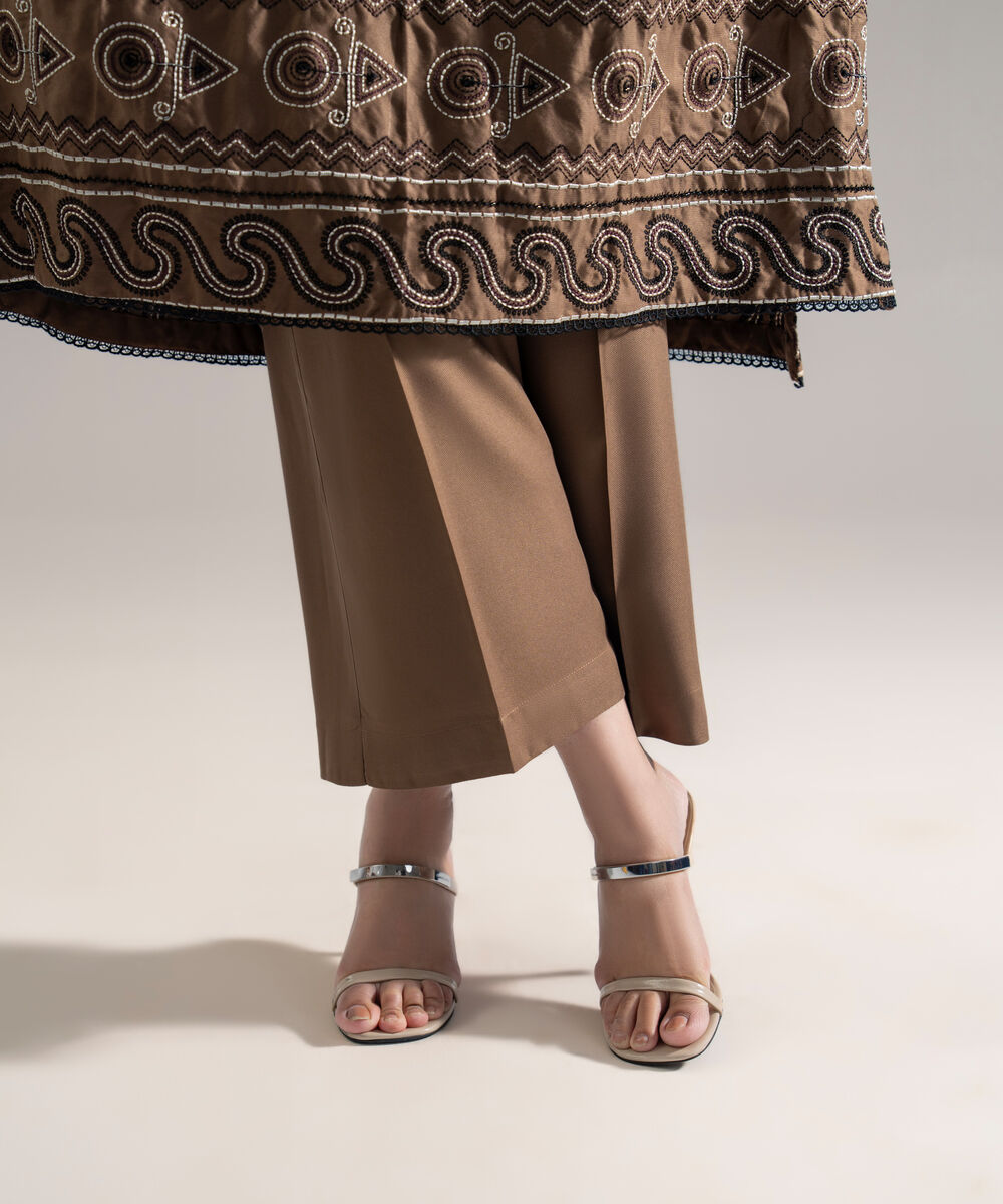 Women's RTW Bedford Solid Brown Culottes